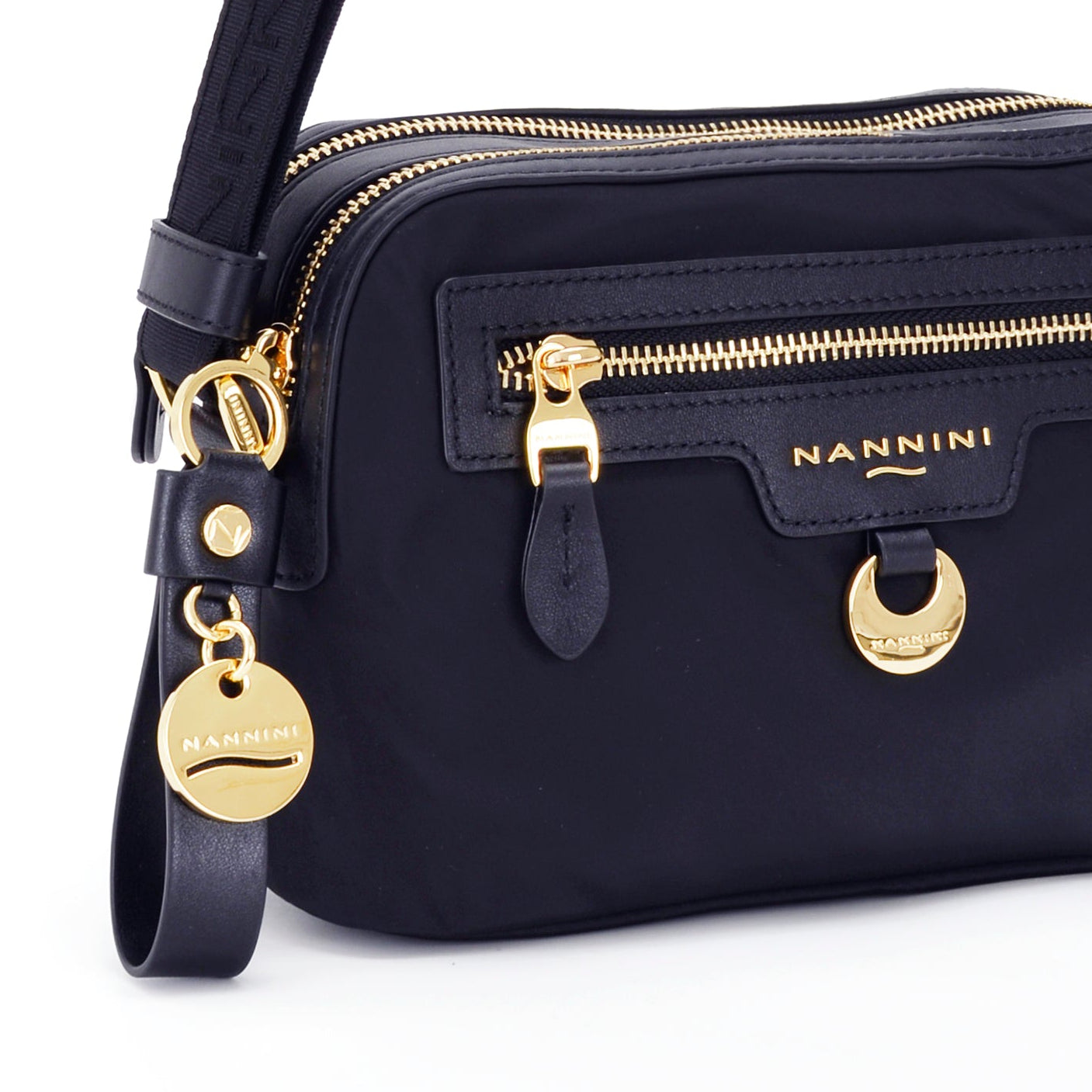 NANNINI borsa spalla donna tela stampa fiori multicolore