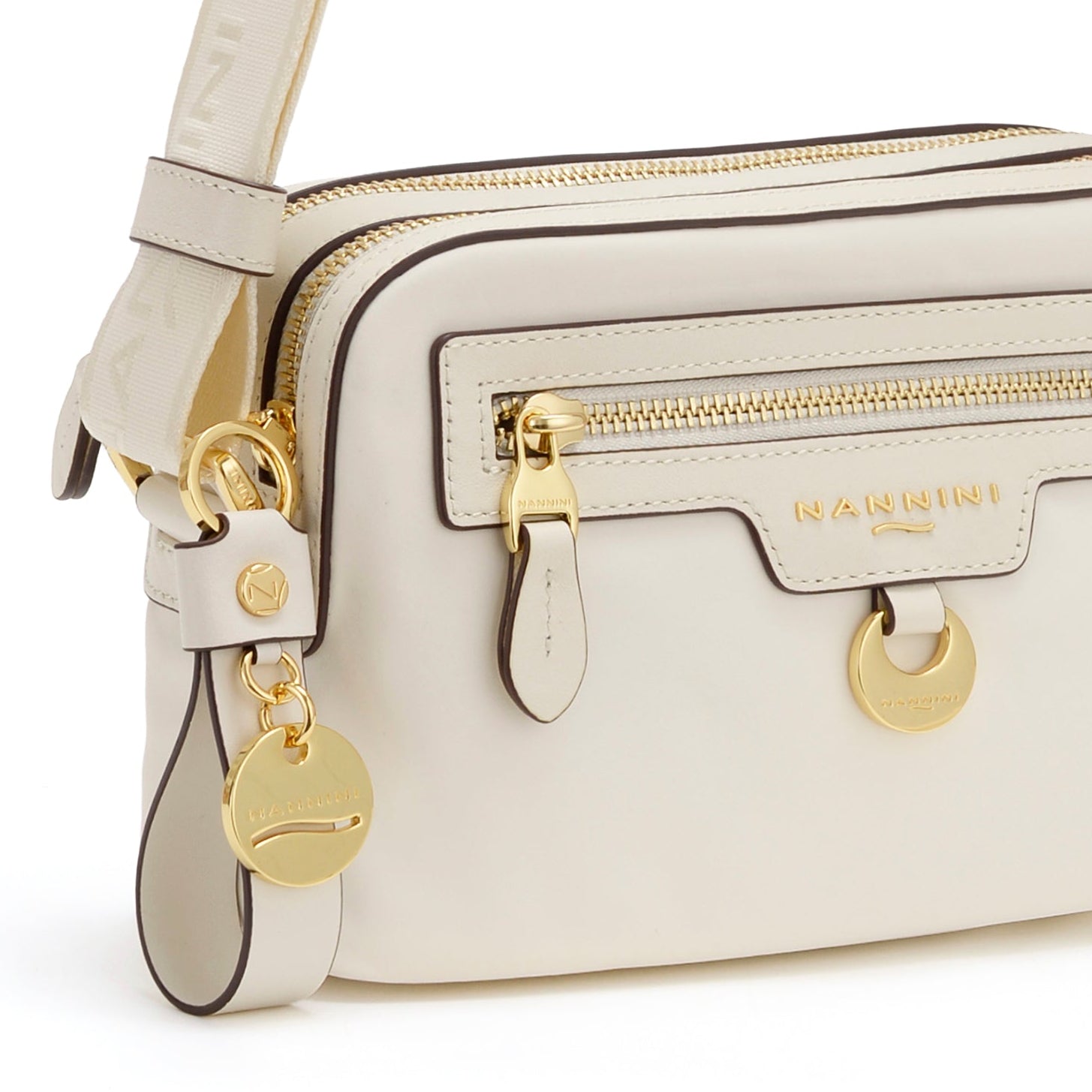 NANNINI Shopper Ecopelle Liscia Nera Larga Con Cerniera