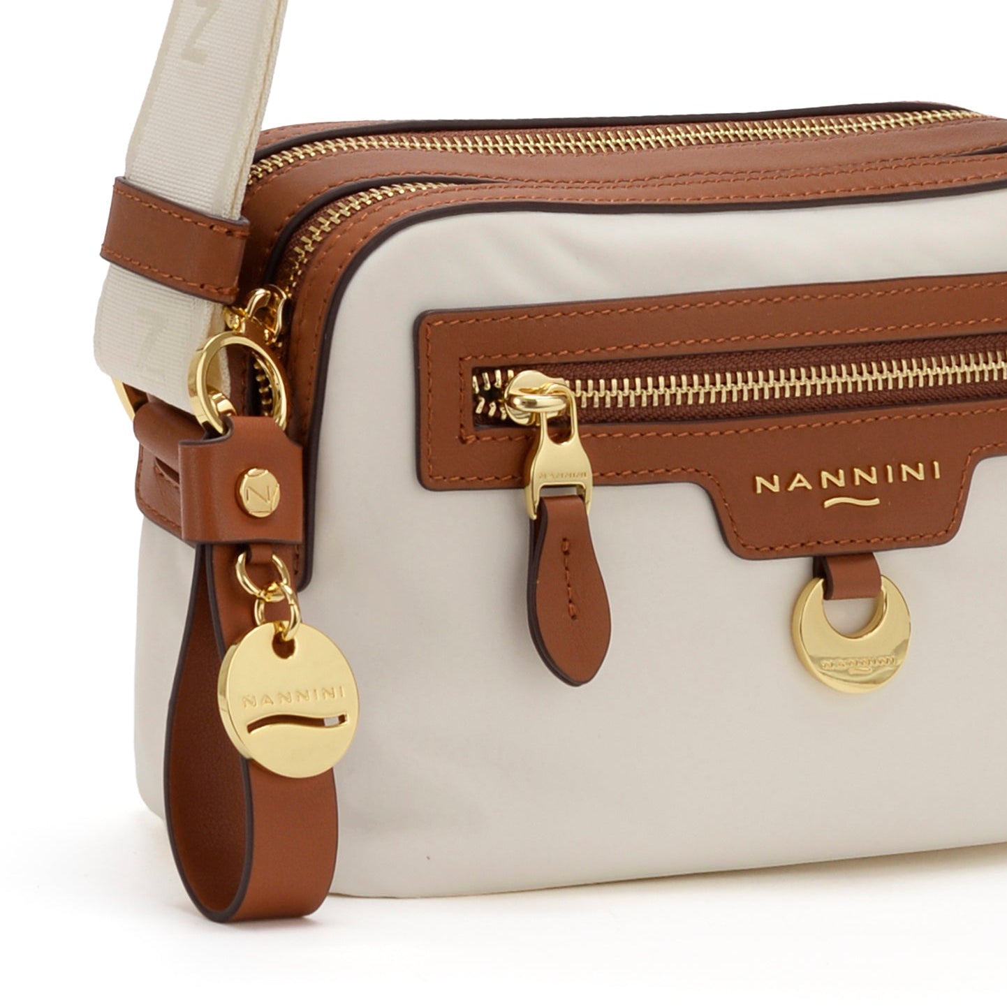 NANNINI Borsa a Mano Pelle Martellata Cuoio Made Italy