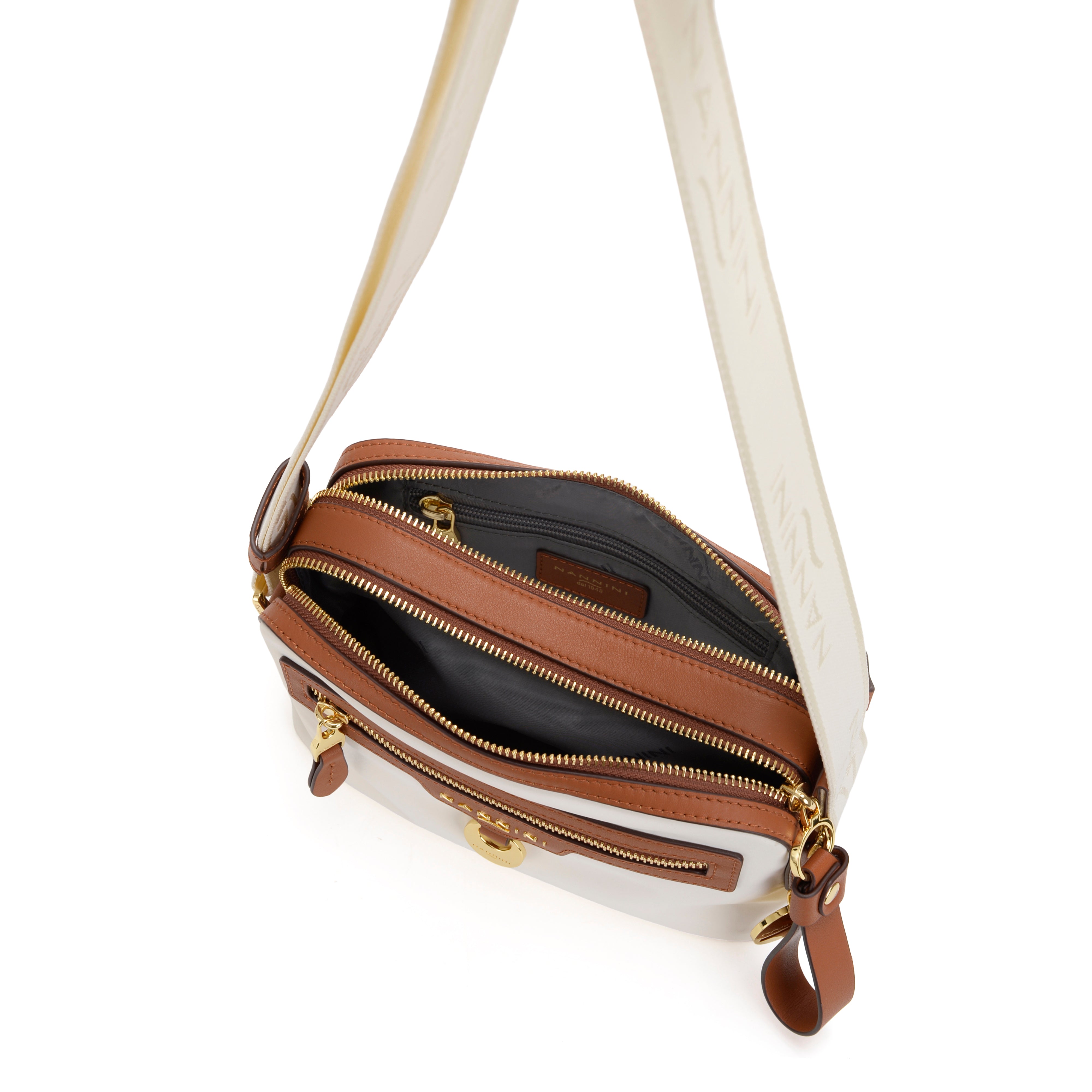 NANNINI borsa spalla pelle liscia cuoio donna made italy