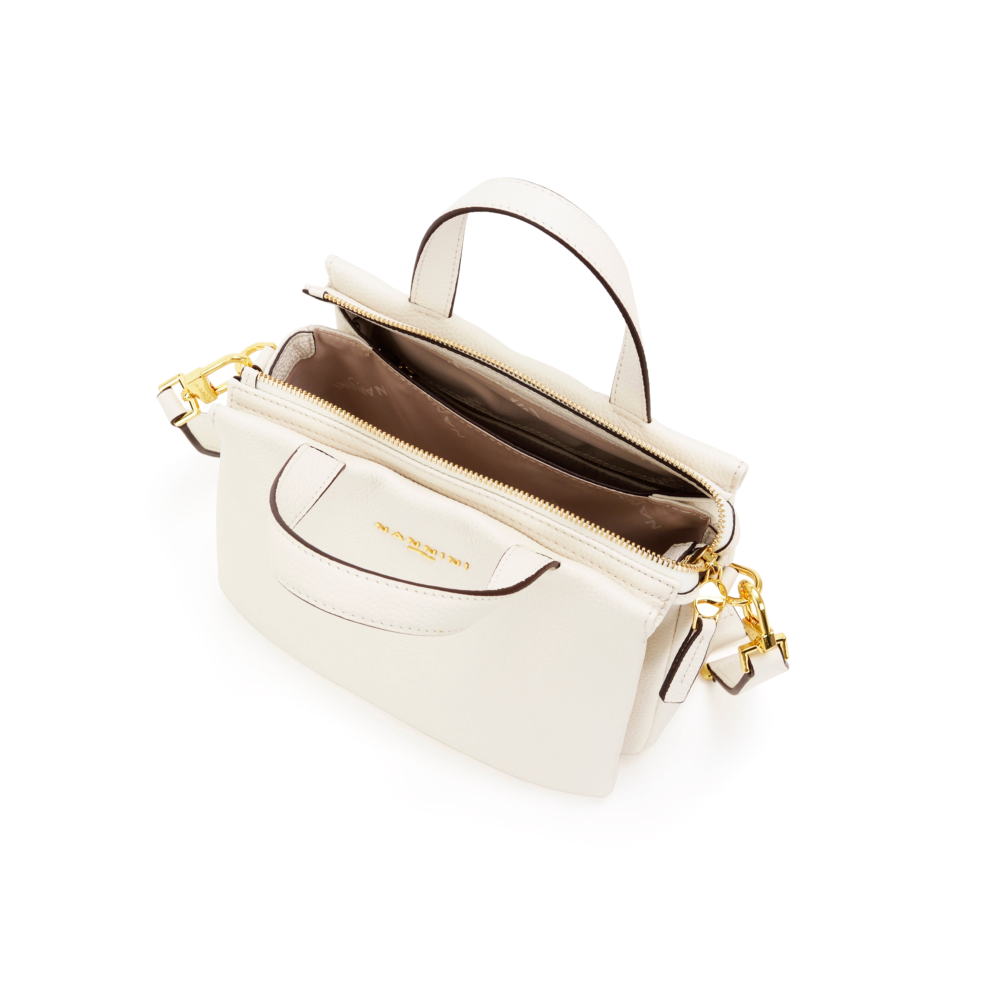 NANNINI Borsa Shopper Ecopelle Effetto Pitone Beige Grande