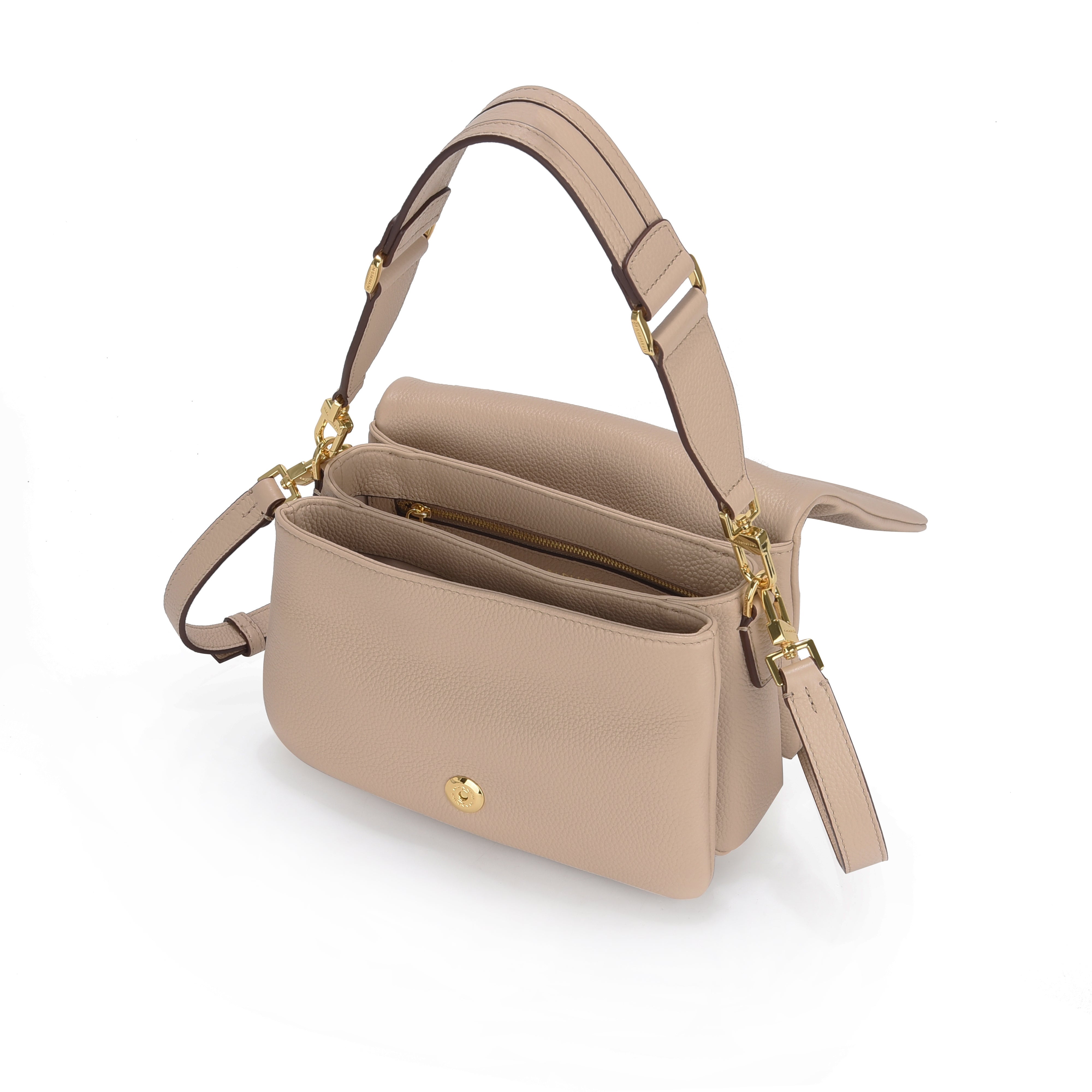 NANNINI tracolla ecopelle liscia beige tracollina piccola donna
