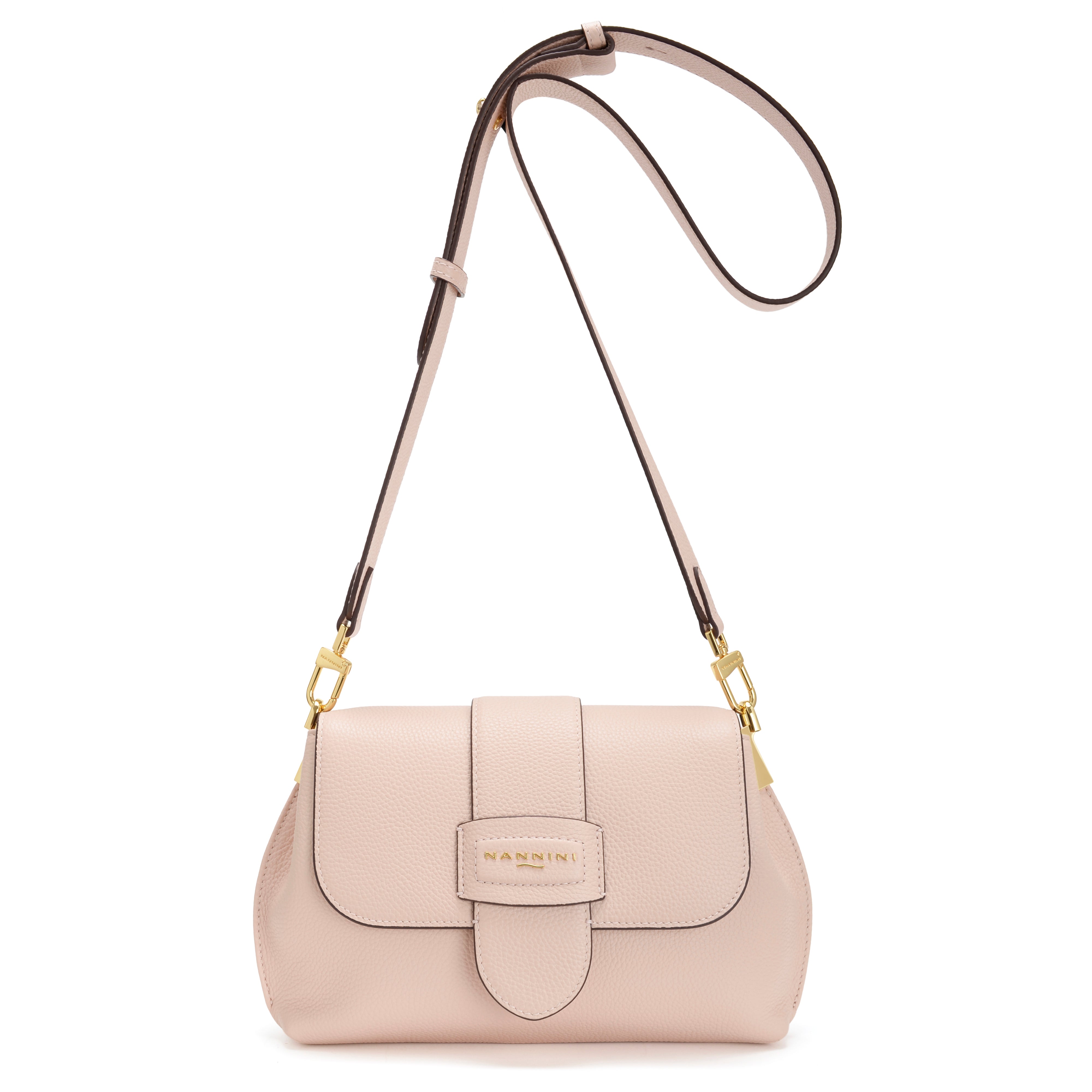NANNINI borsa spalla donna pelle rosa cipria piccola