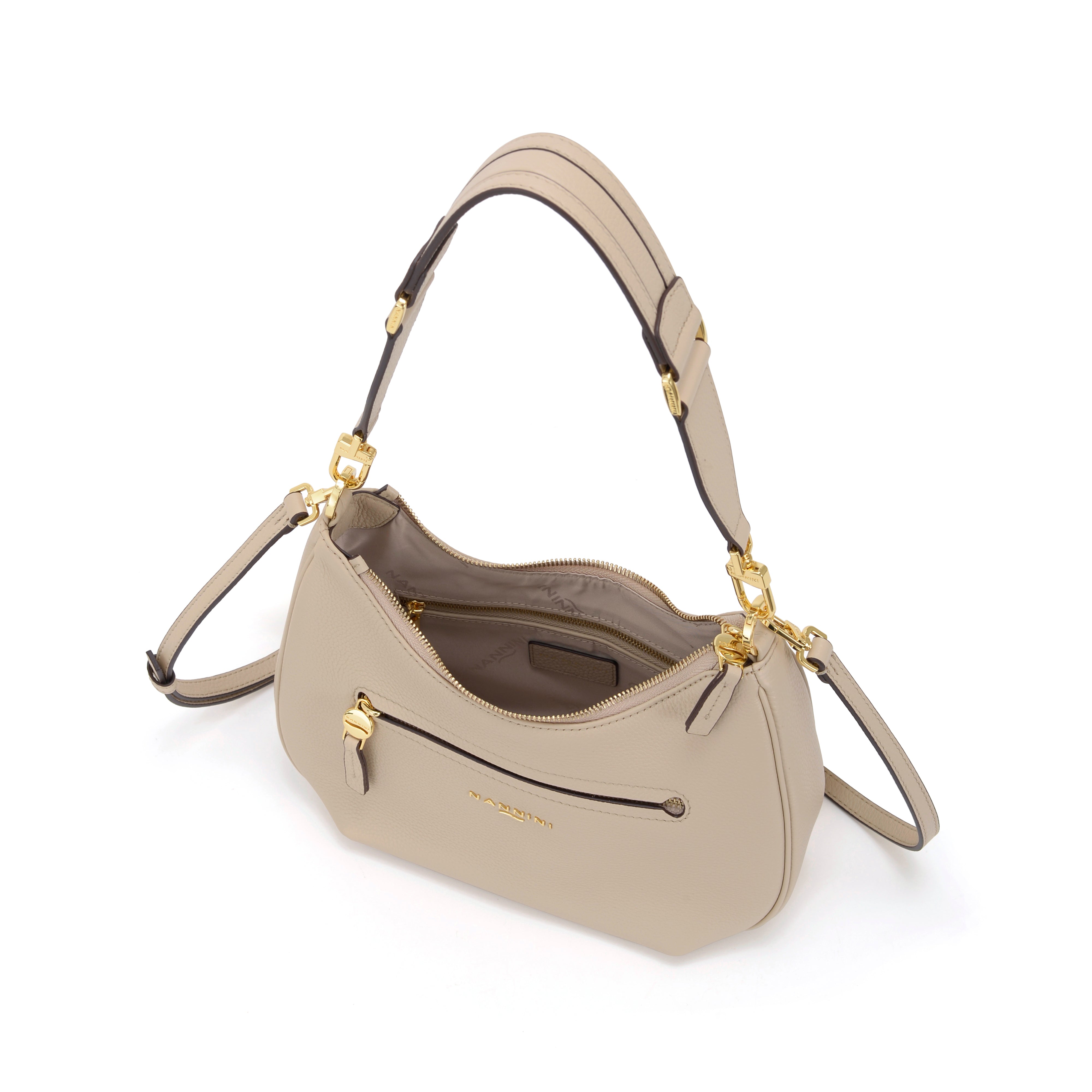 NANNINI borsa spalla donna pelle sintetica beige tracolla