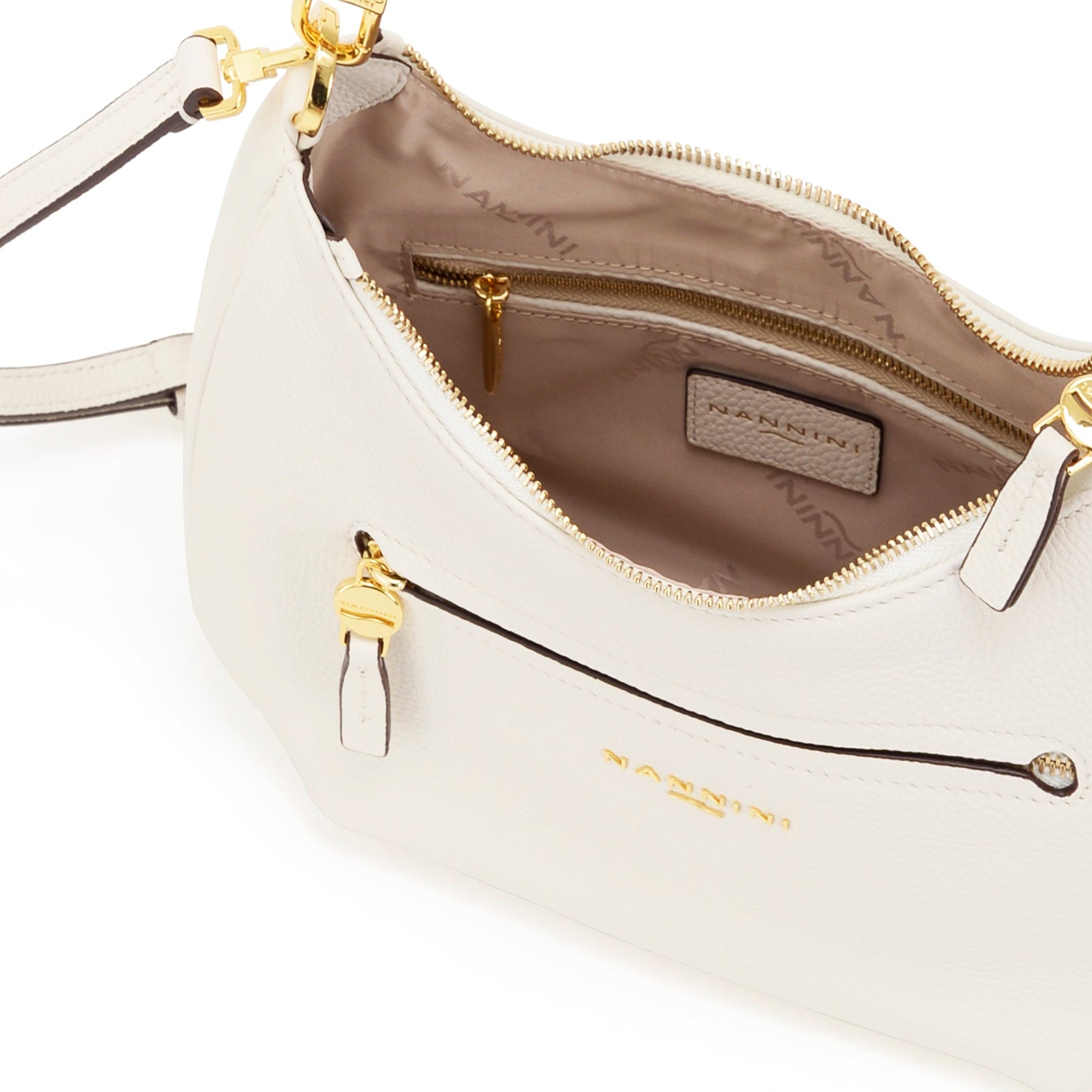 NANNINI borsa tote pelle testurizzata grande color cuoio