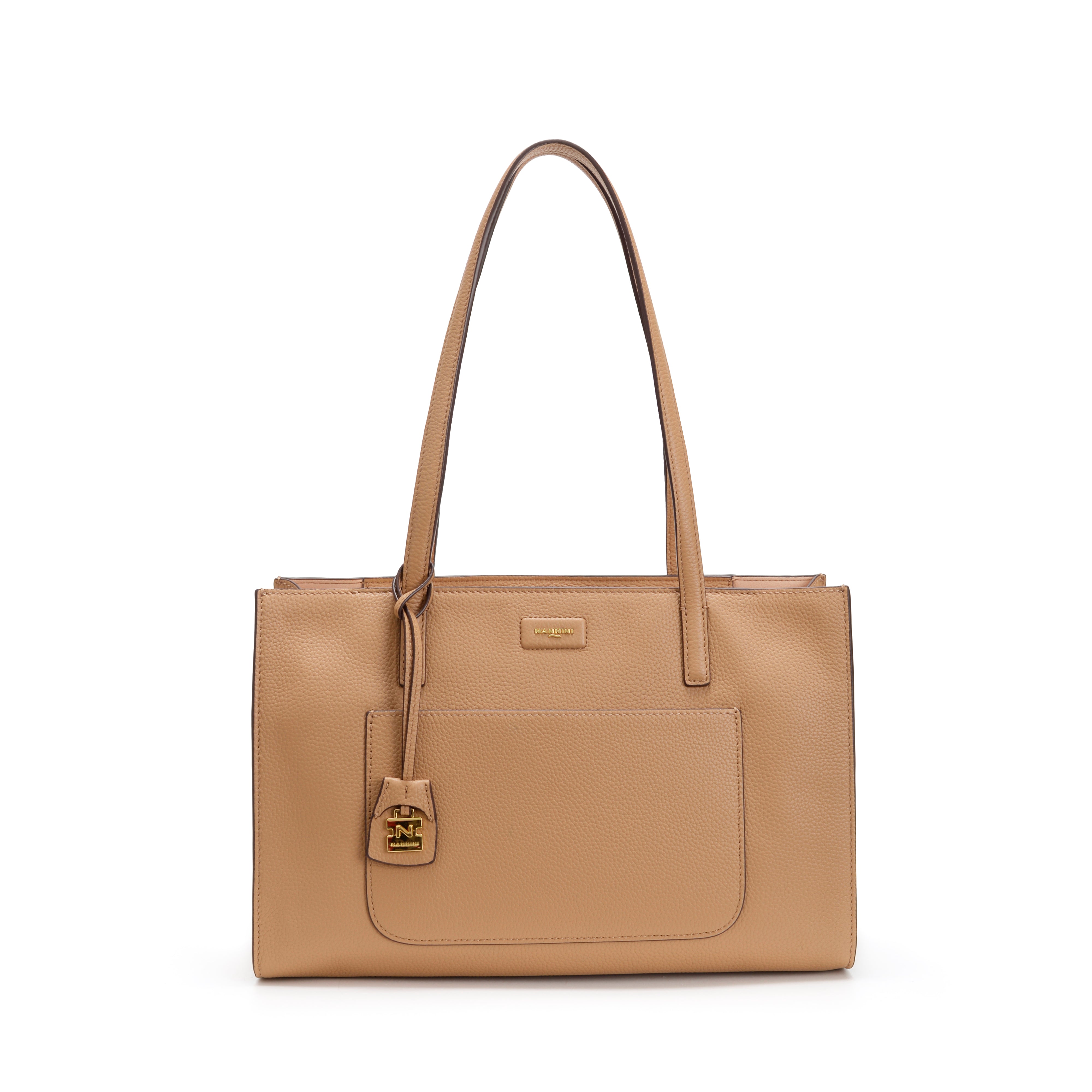 NANNINI tracolla piccola pelle martellata cammello chiusura patta