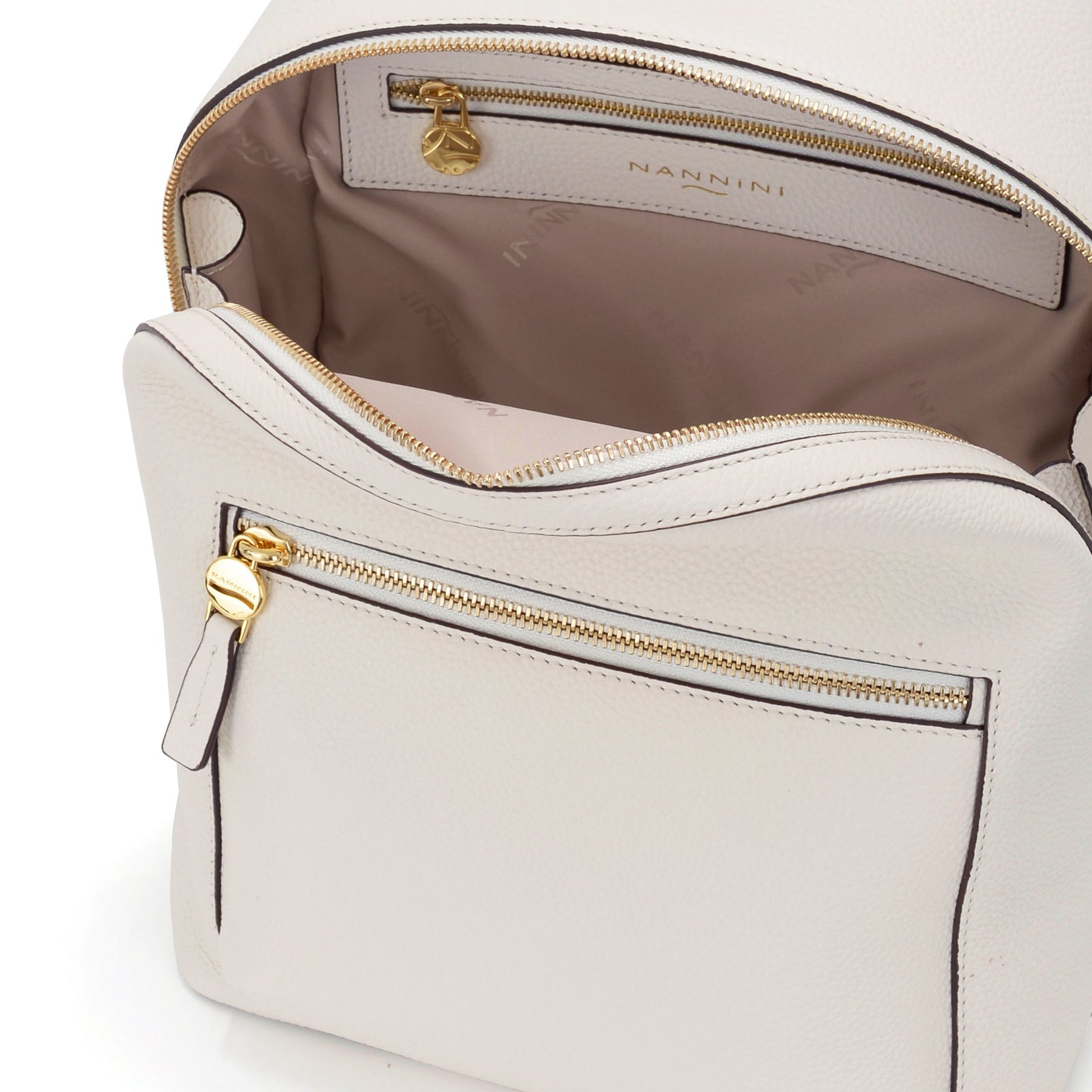 NANNINI tracolla media pelle martellata verde chiaro spalla