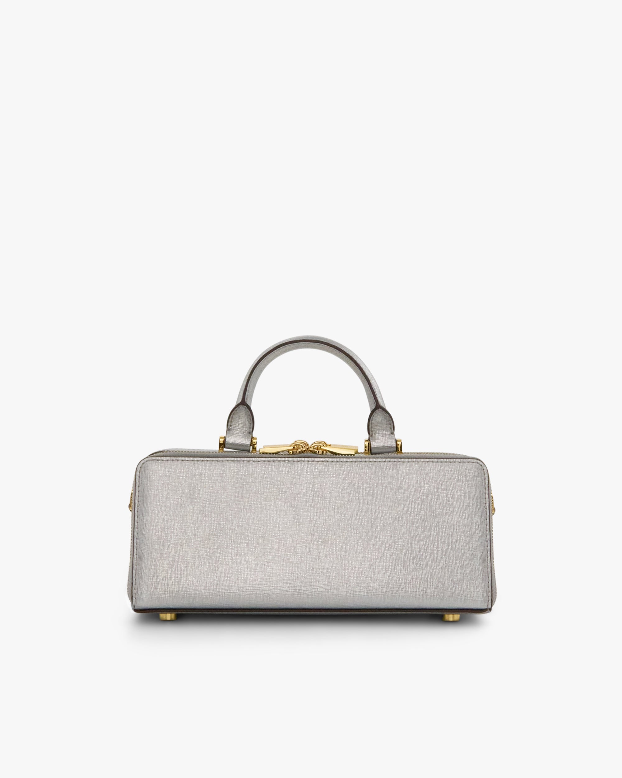 NANNINI Borsa a mano pelle martellata marrone chiusura zip