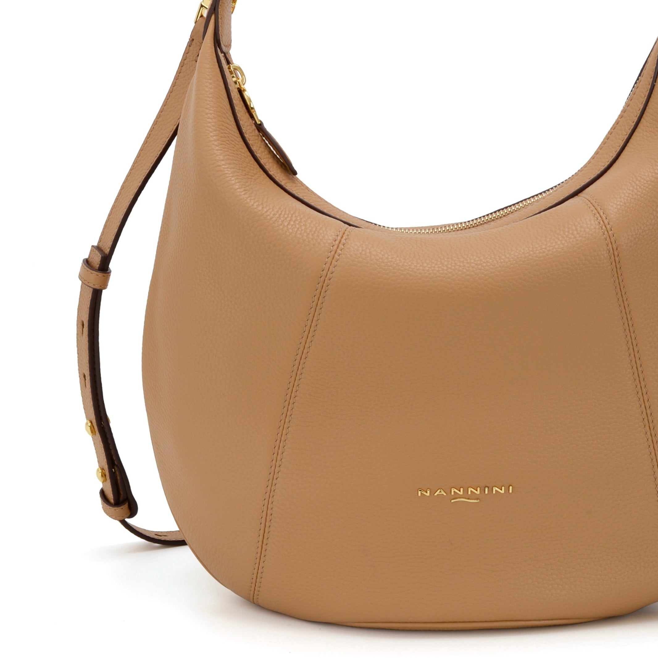 NANNINI Shopper Ecopelle Liscia Morbida Camel Grande Donna