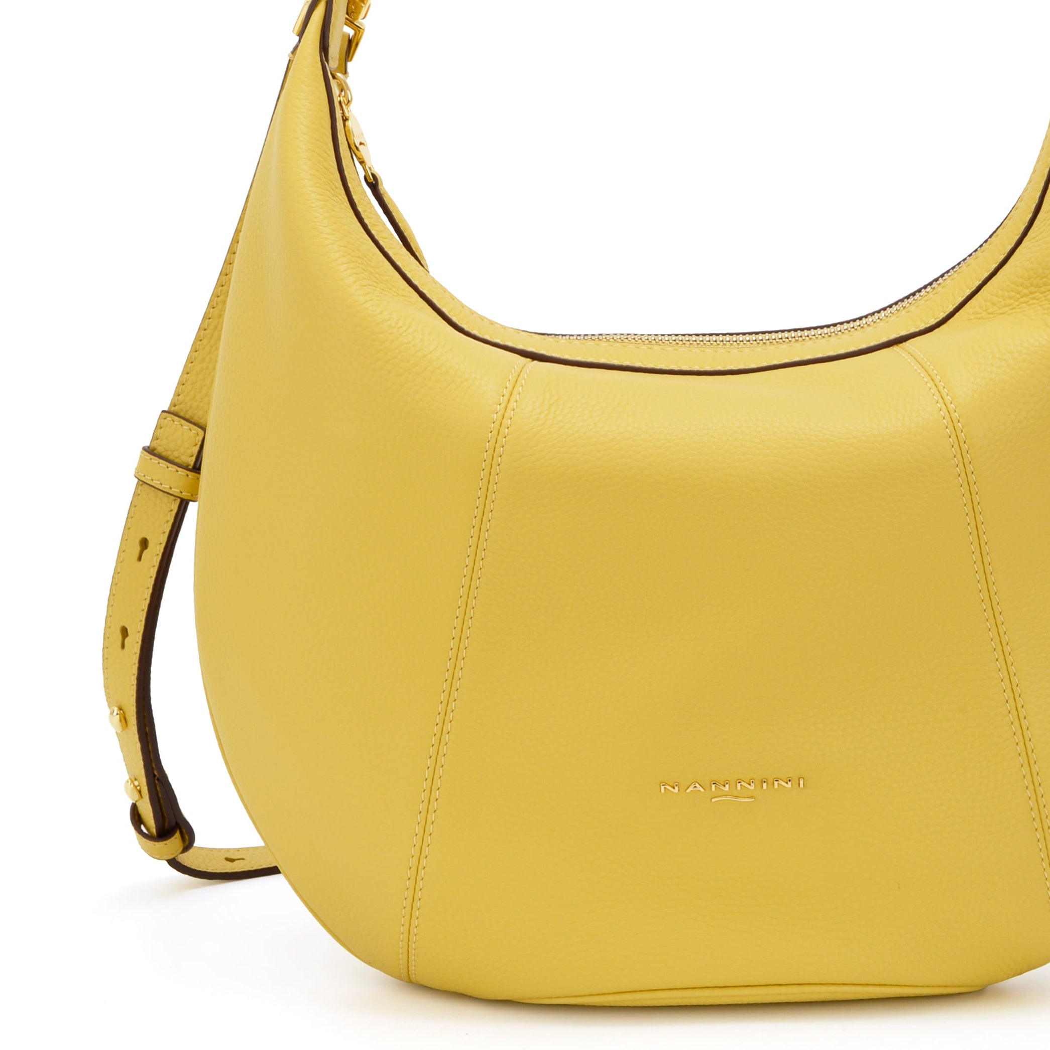 NANNINI borsa secchiello paglia intrecciata gialla tracolla donna