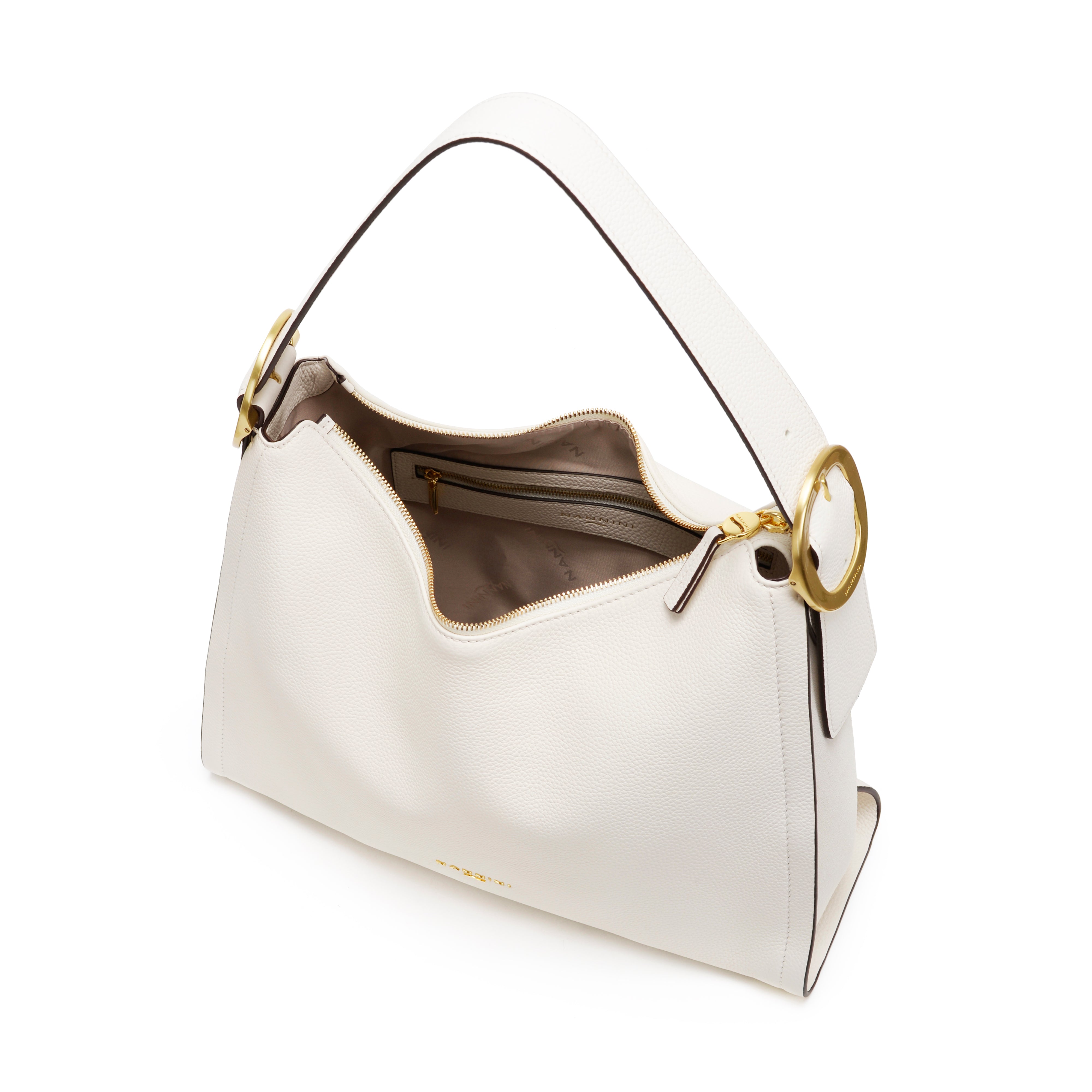 NANNINI Shopper Pelle Liscia Monogram Beige