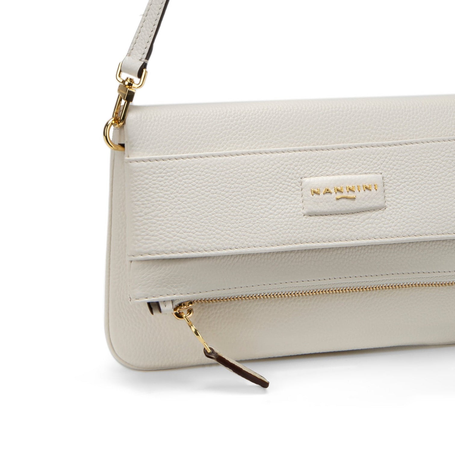 NANNINI shopper tessuto beige motivo geometrico giallo marrone