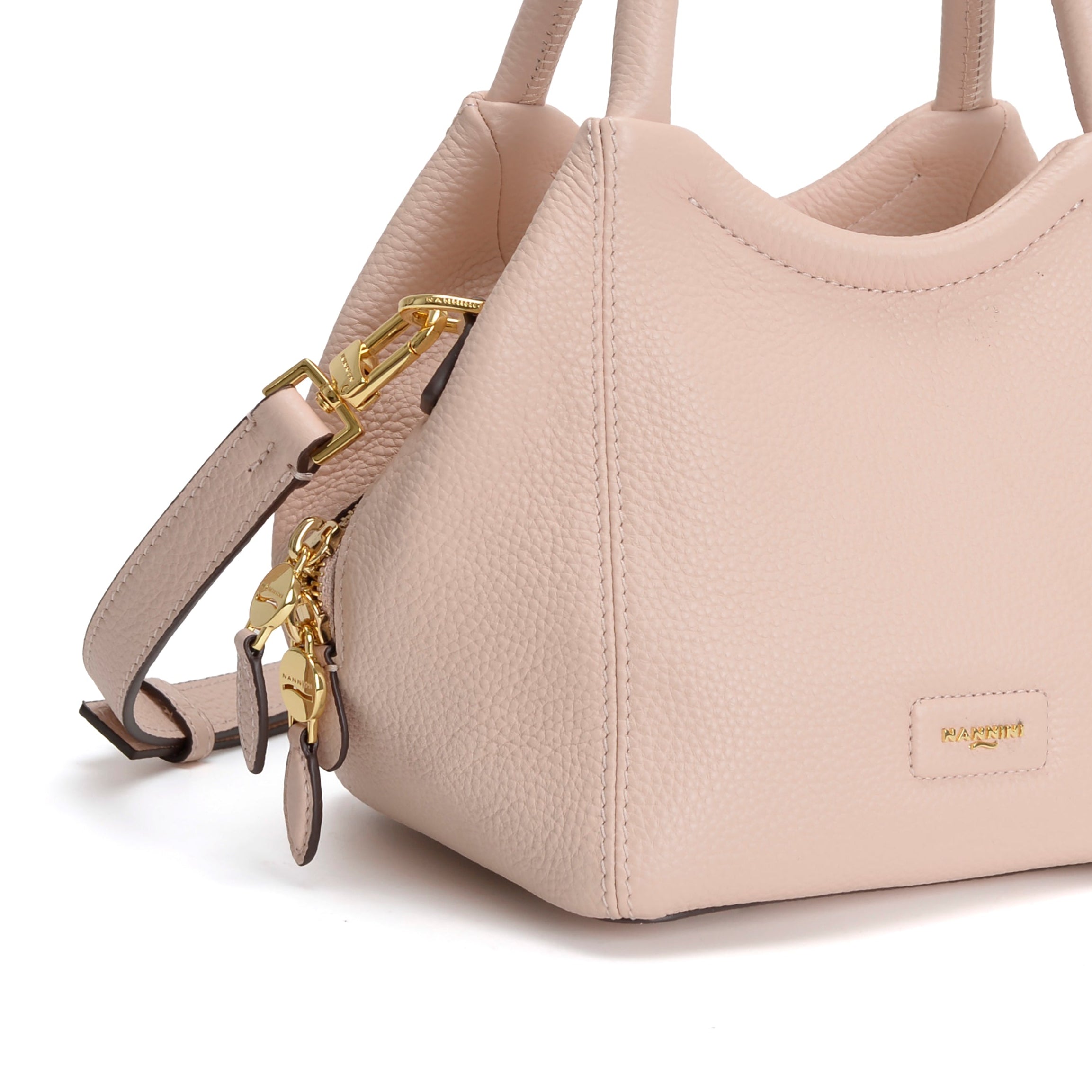 NANNINI borsa spalla donna pelle rosa cipria piccola