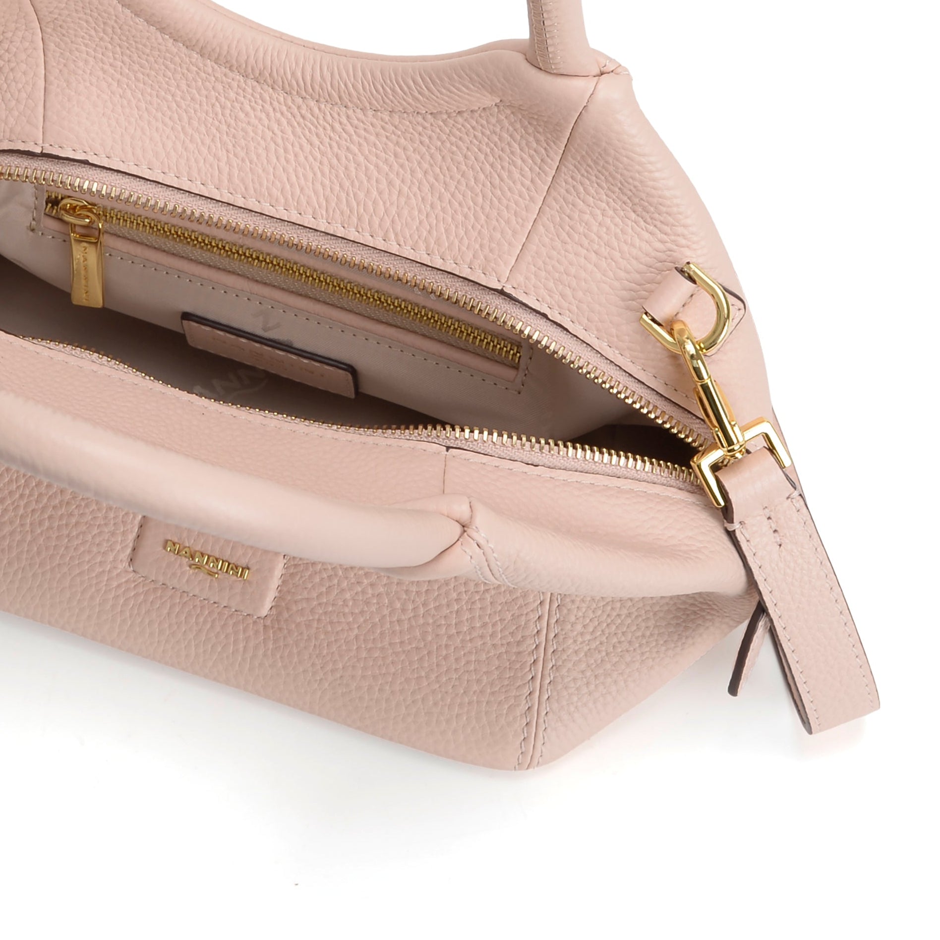 NANNINI borsa spalla donna pelle rosa cipria piccola