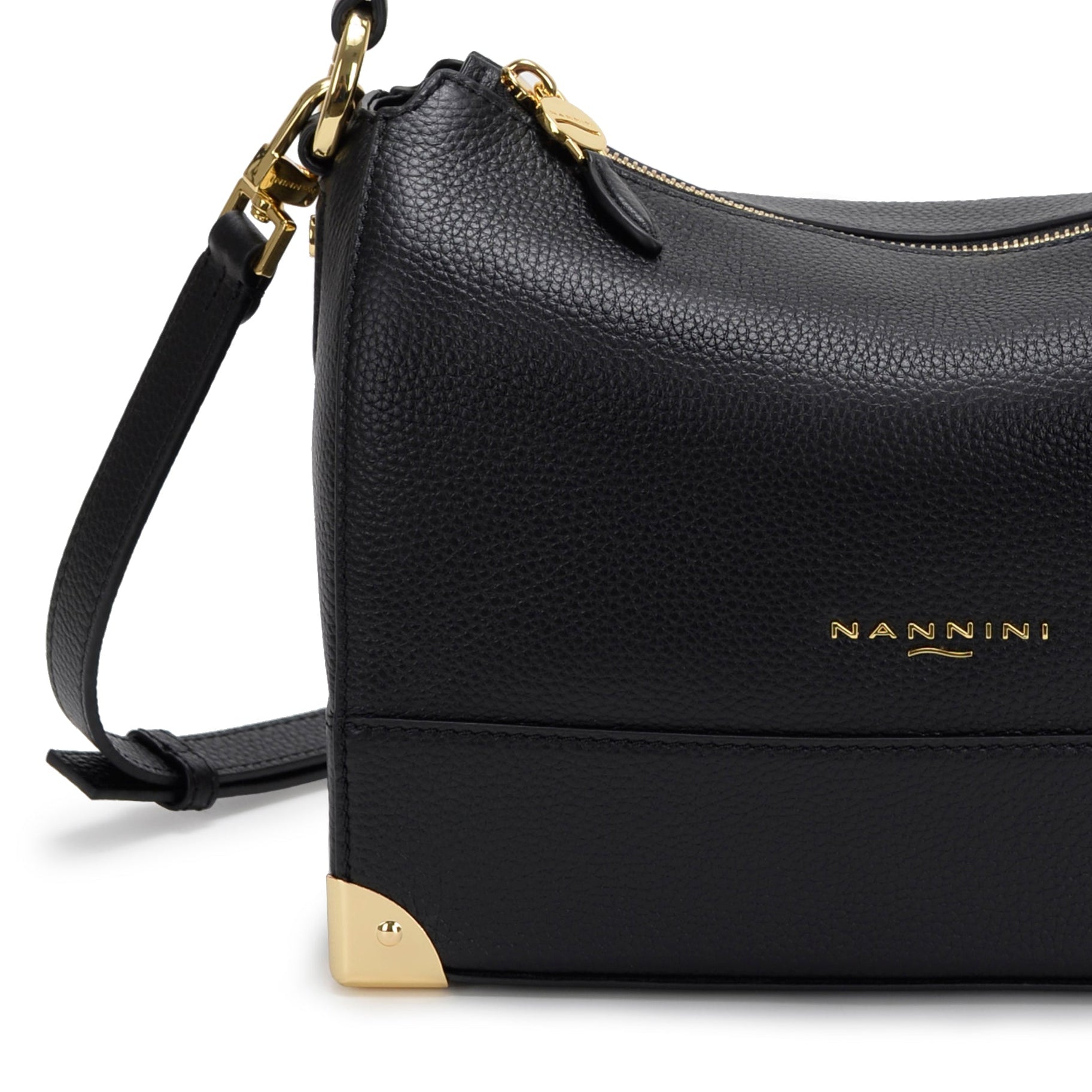 NANNINI Borsa Shopper Ecopelle Effetto Cocco Nero Donna