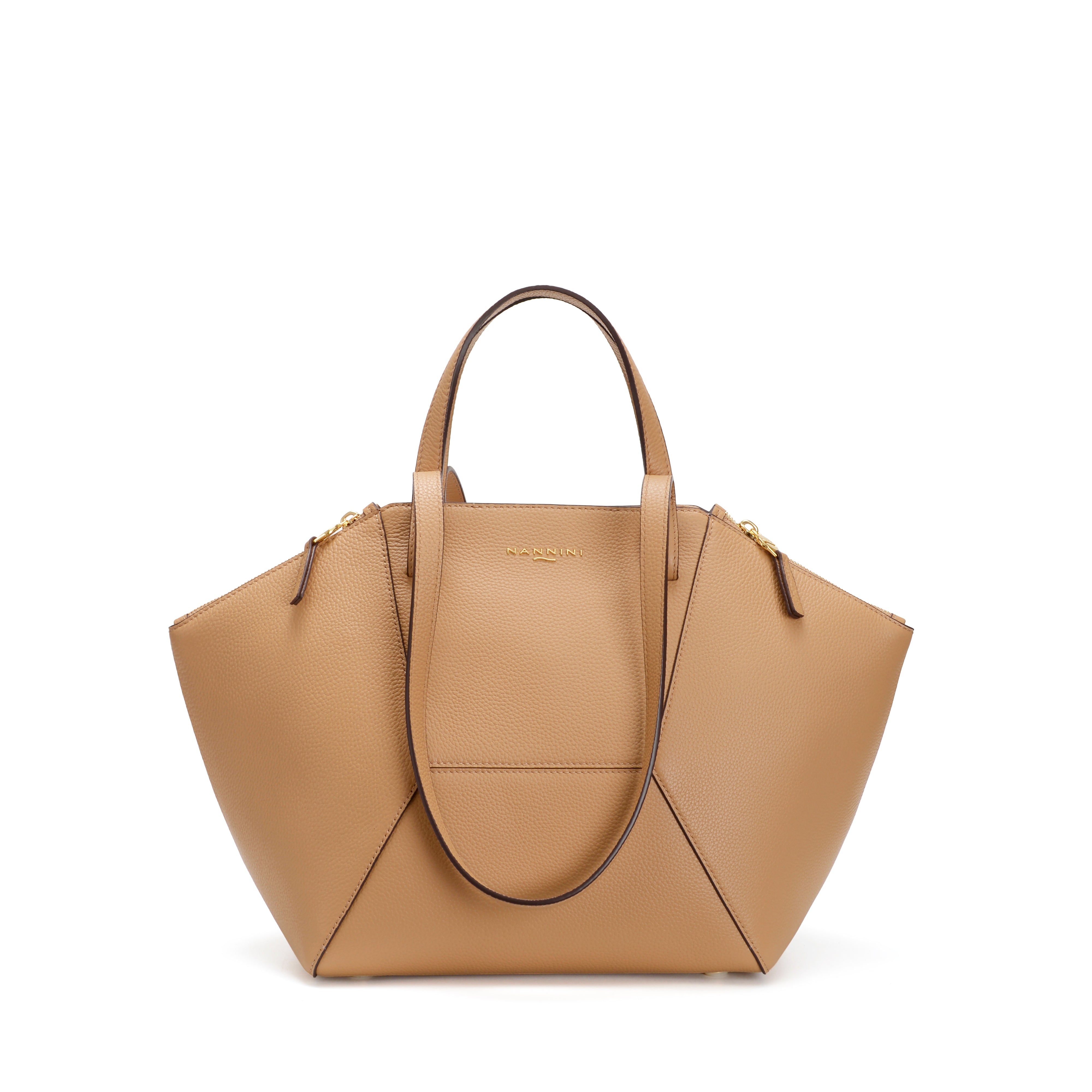 NANNINI borsa spalla donna camel pelle trapuntata piccola