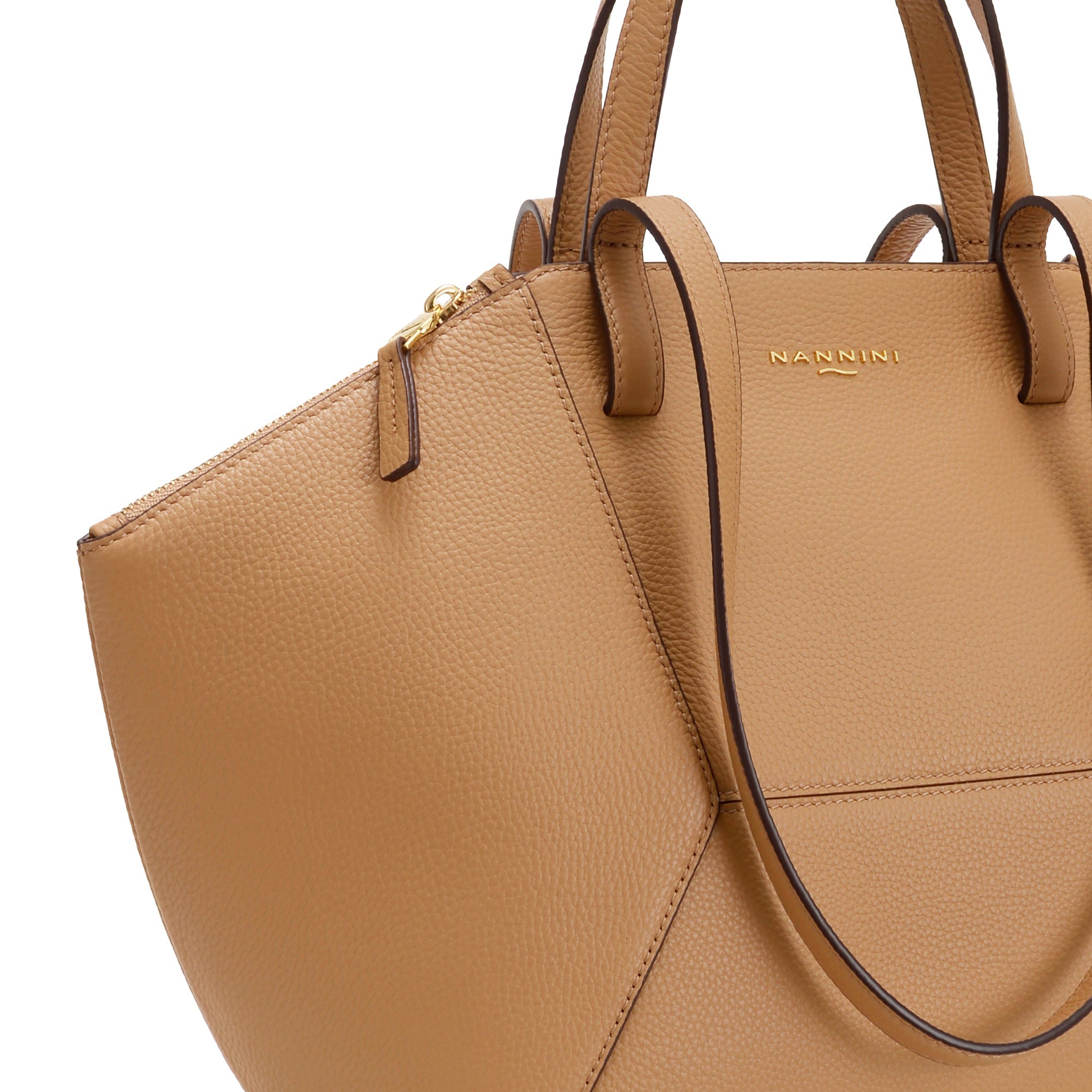 NANNINI borsa secchiello pelle marrone camel donna tracolla