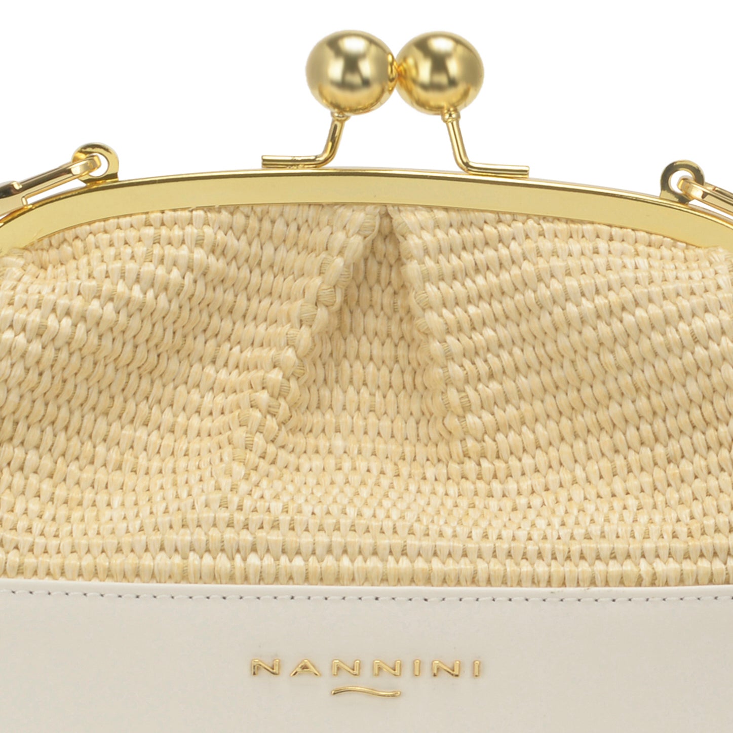 NANNINI borsa spalla donna intrecciata rafia naturale