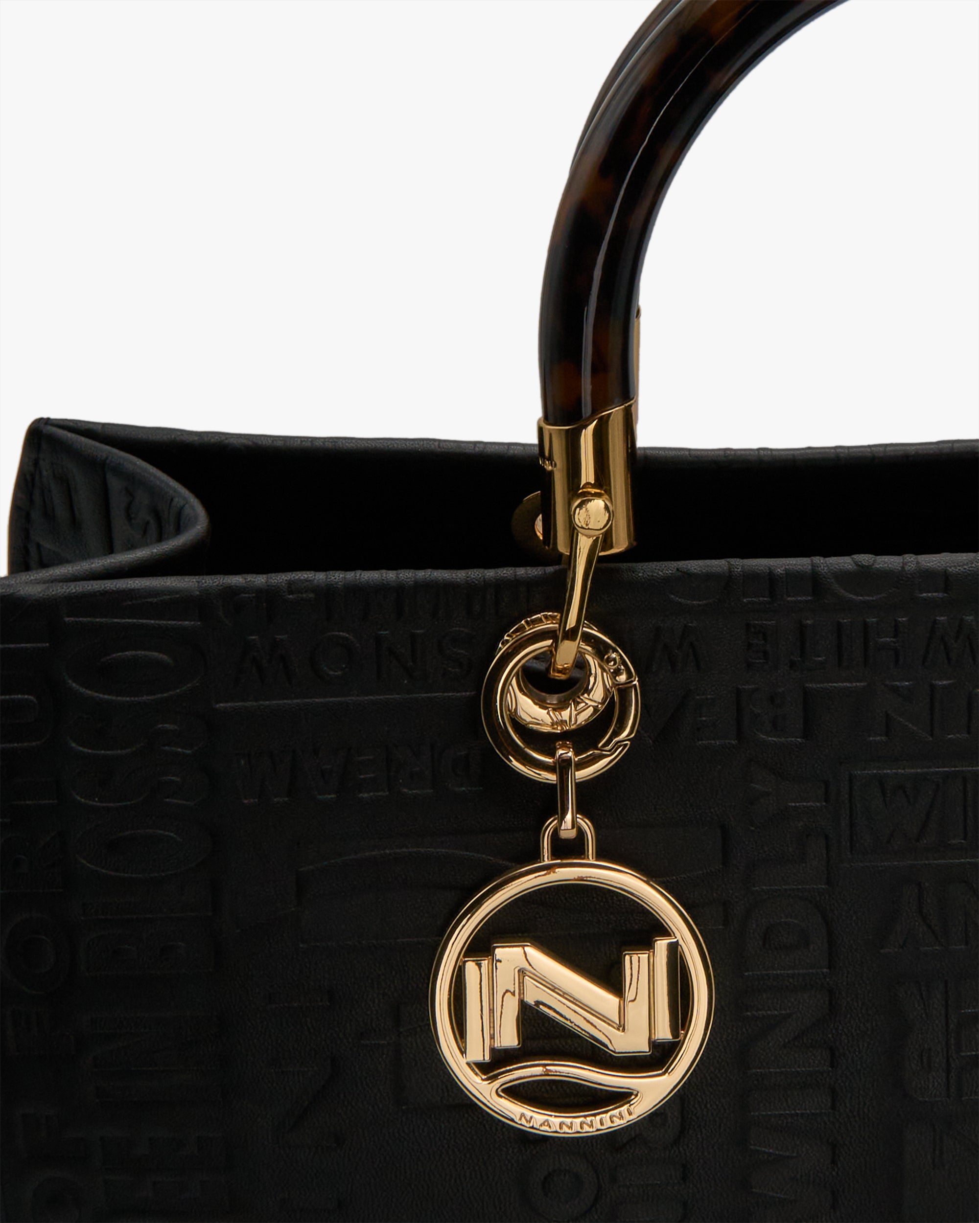 NANNINI borsa spalla donna pelle testurizzata marrone fibbia metallo