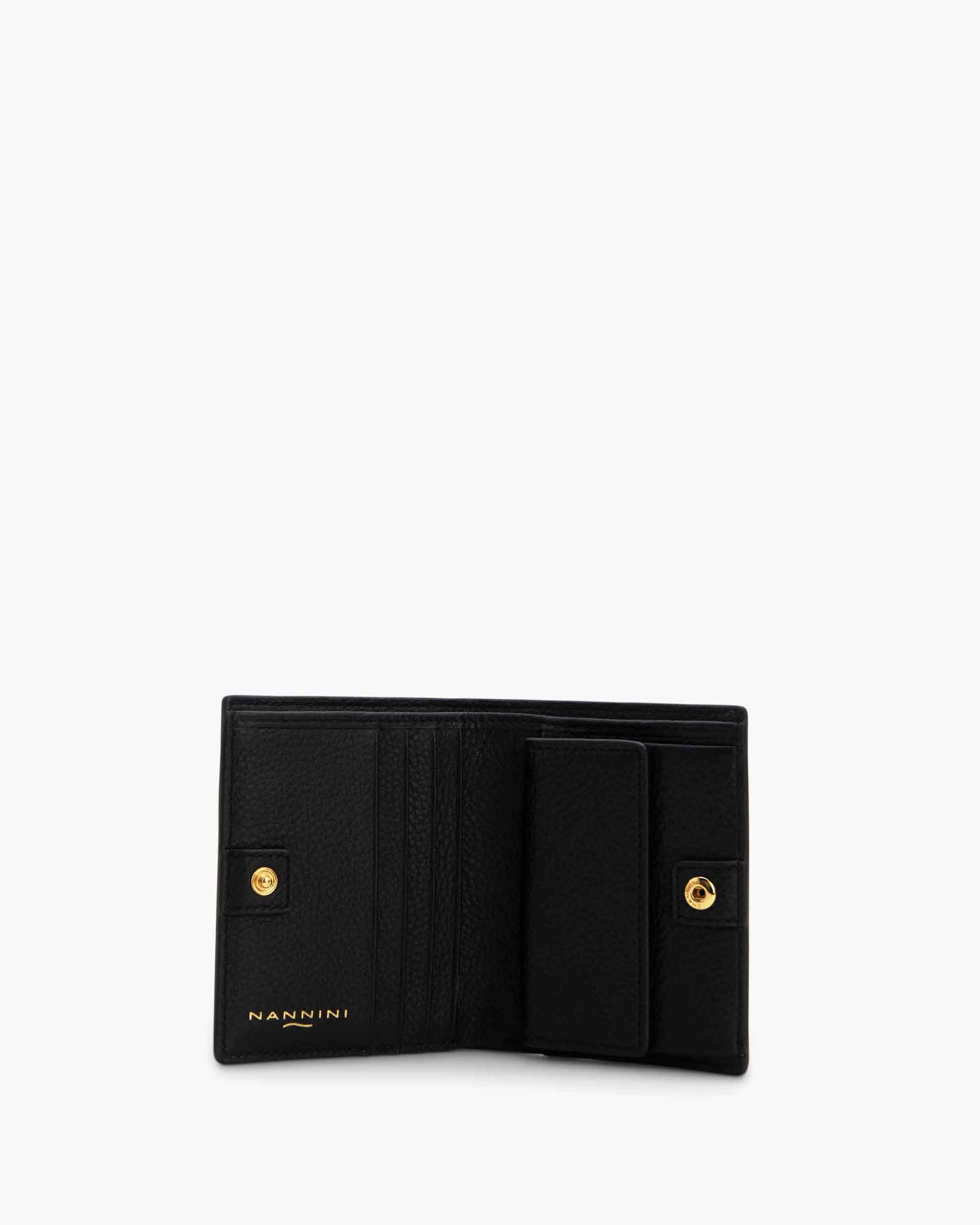 NANNINI borsa spalla donna pelle nero borchie piccola