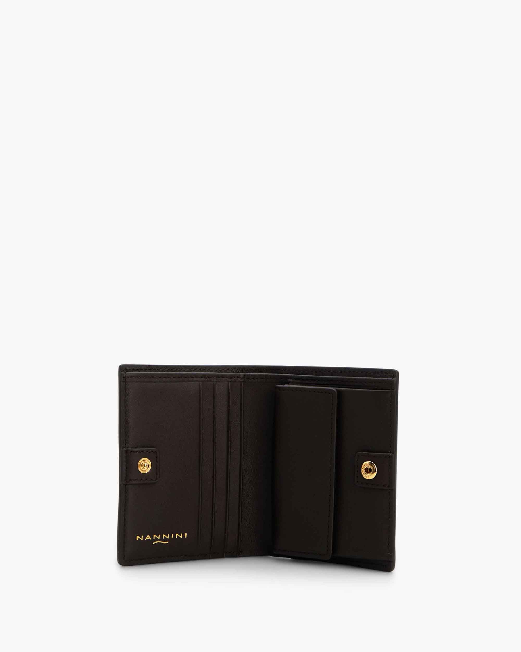 NANNINI Shopper Pelle Martellata Marrone Chiusura Zip Oro