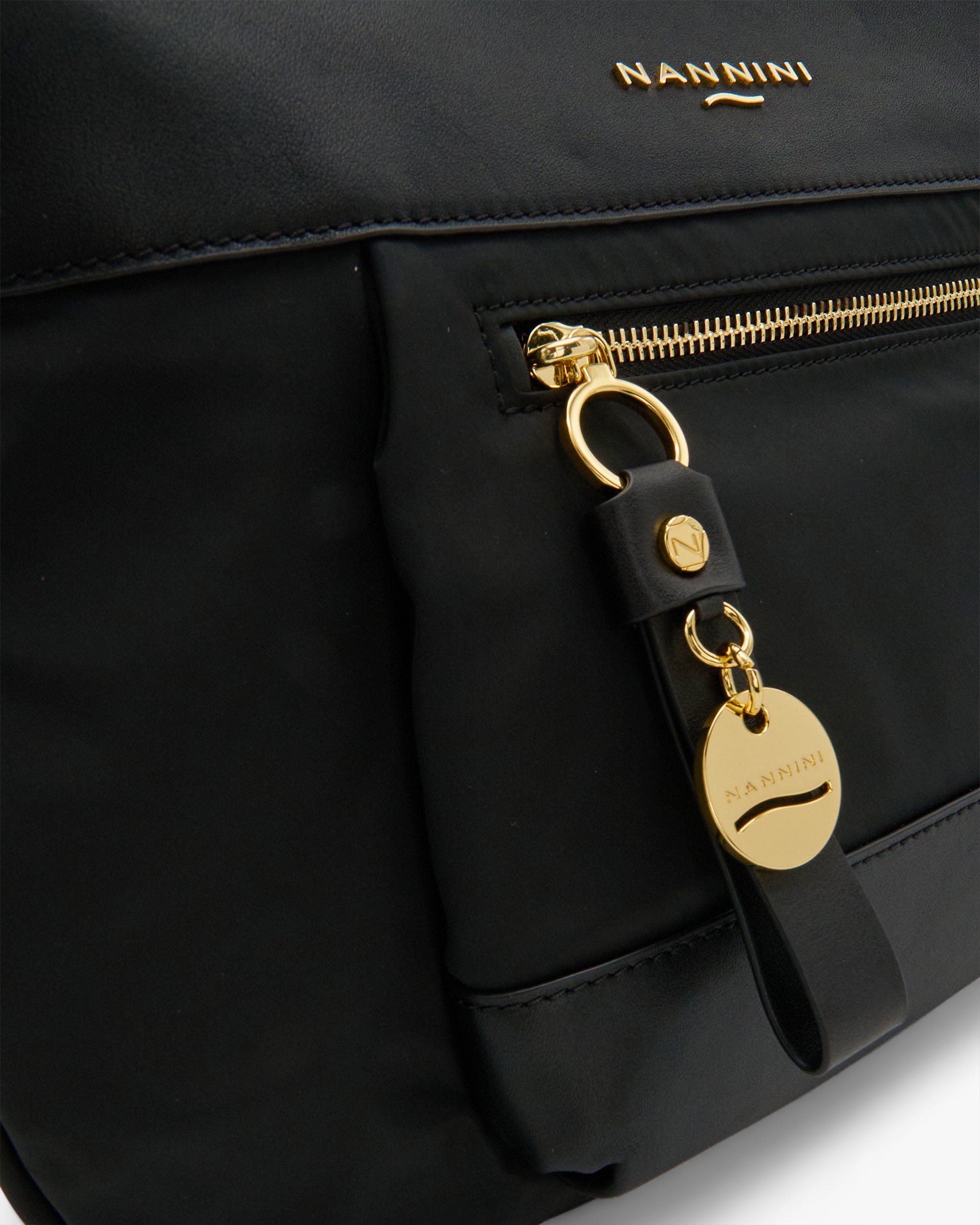 NANNINI borsa spalla donna pelle nero borchie eleganti moda