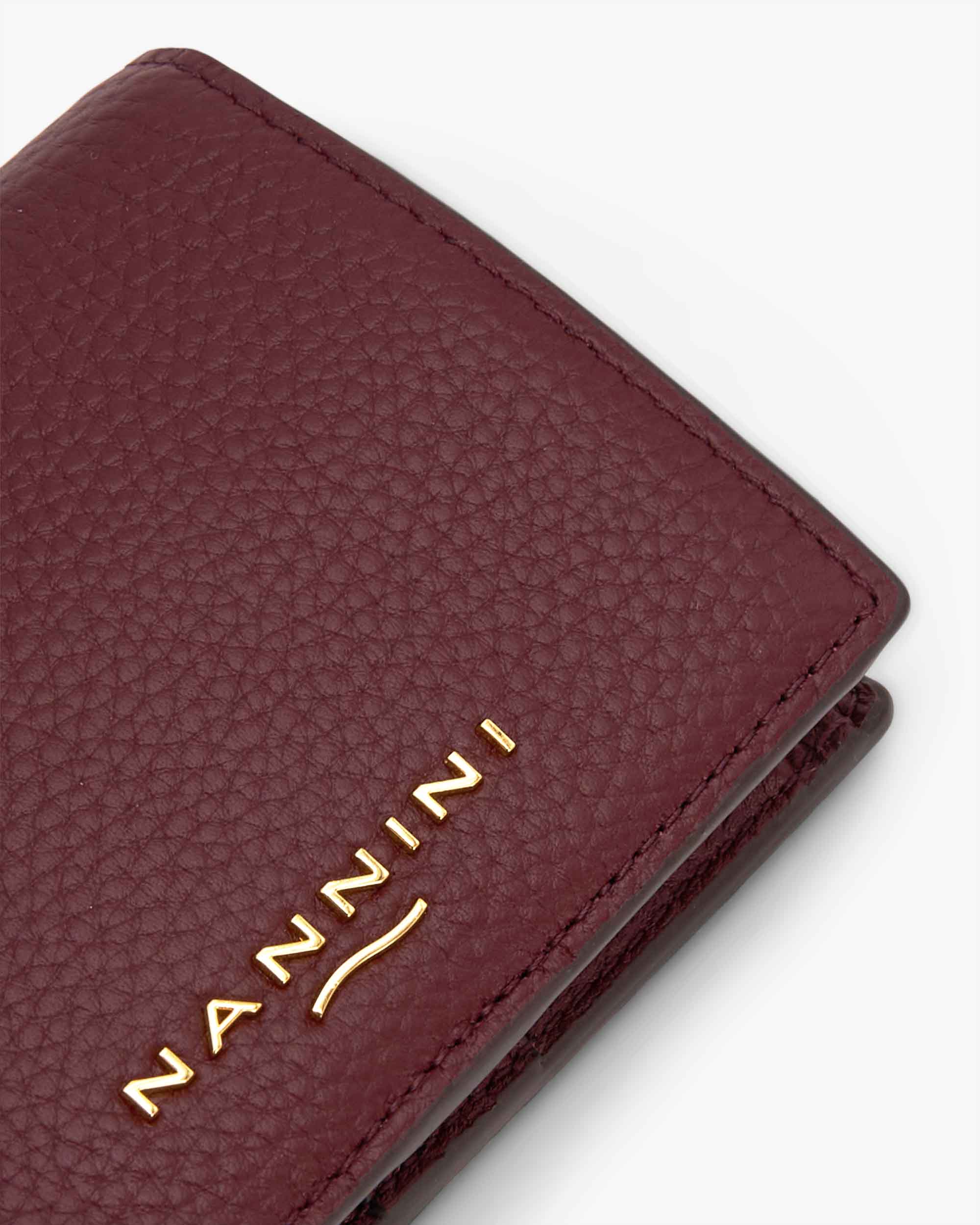 NANNINI borsa spalla donna pelle martellata nera media