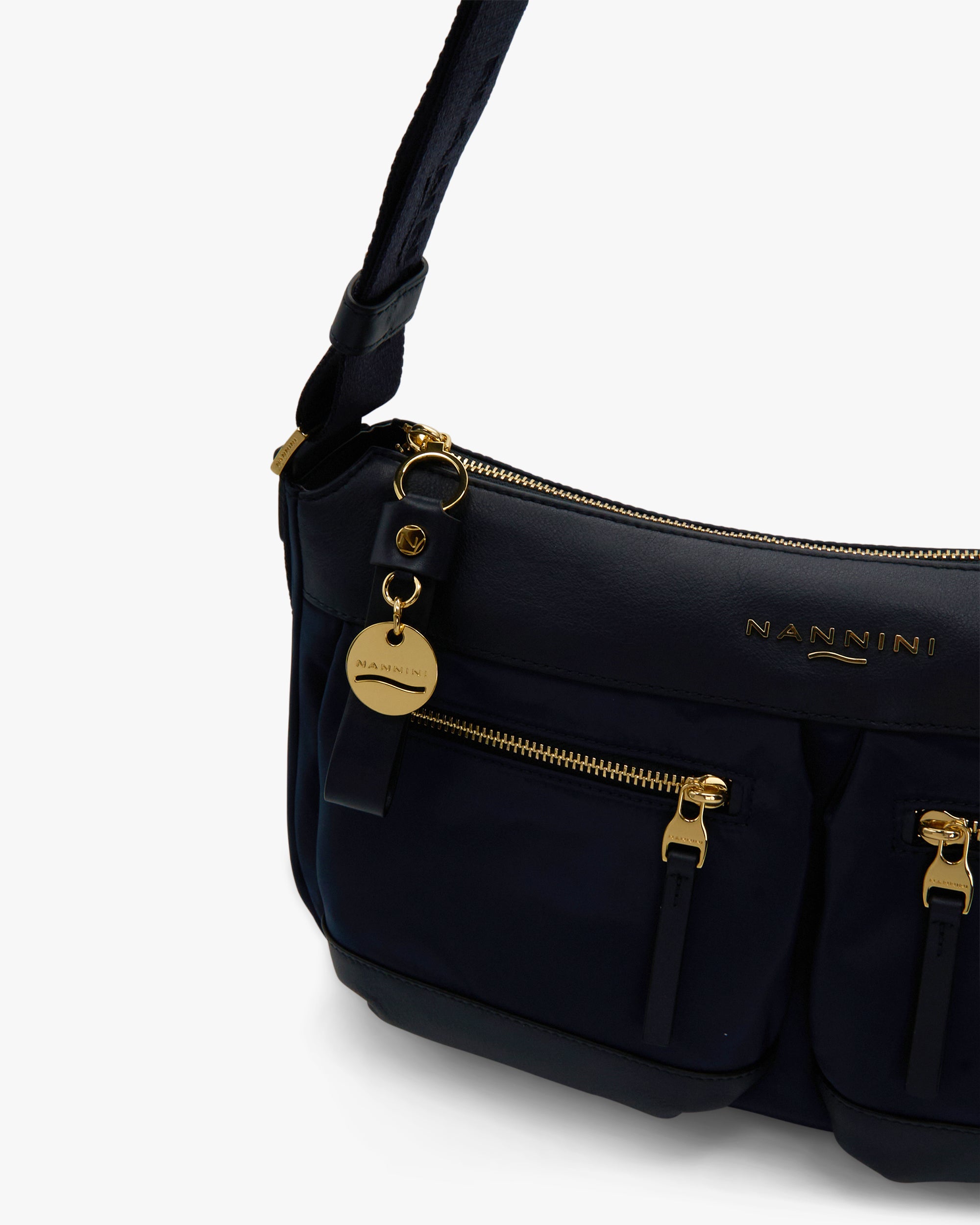 NANNINI borsa spalla donna pelle martellata verde chiaro spalla