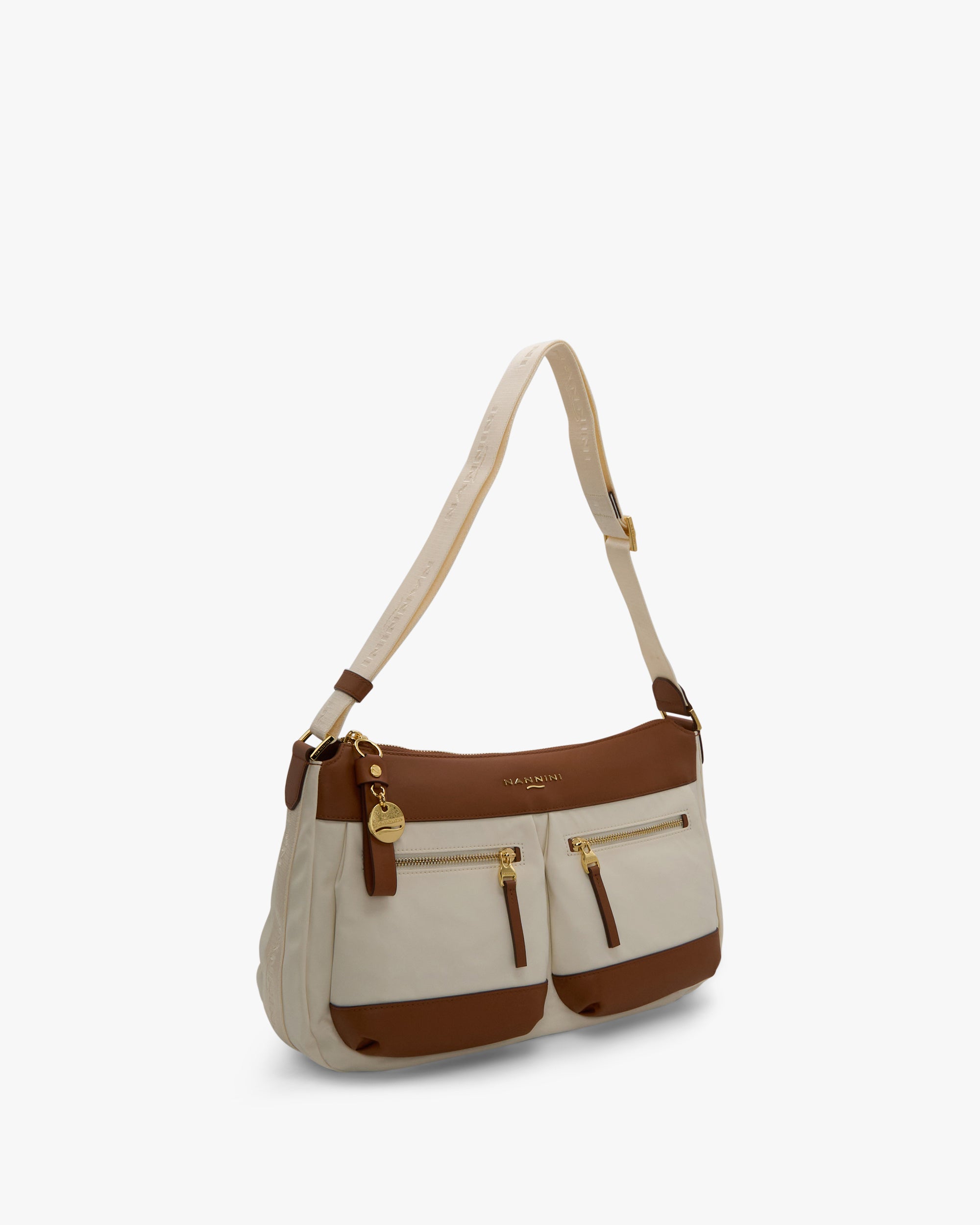 NANNINI Borsa a mano pelle trapuntata nera con catena