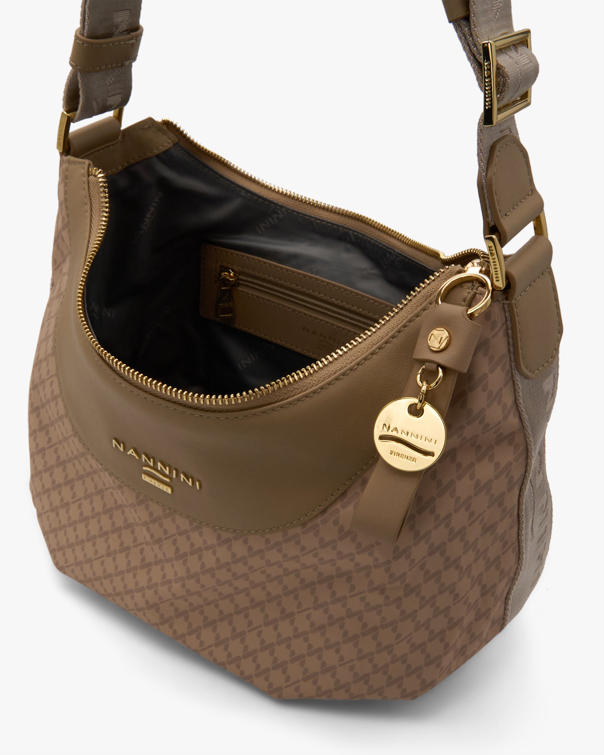 NANNINI pochette pelle sintetica effetto coccodrillo bianco sporco