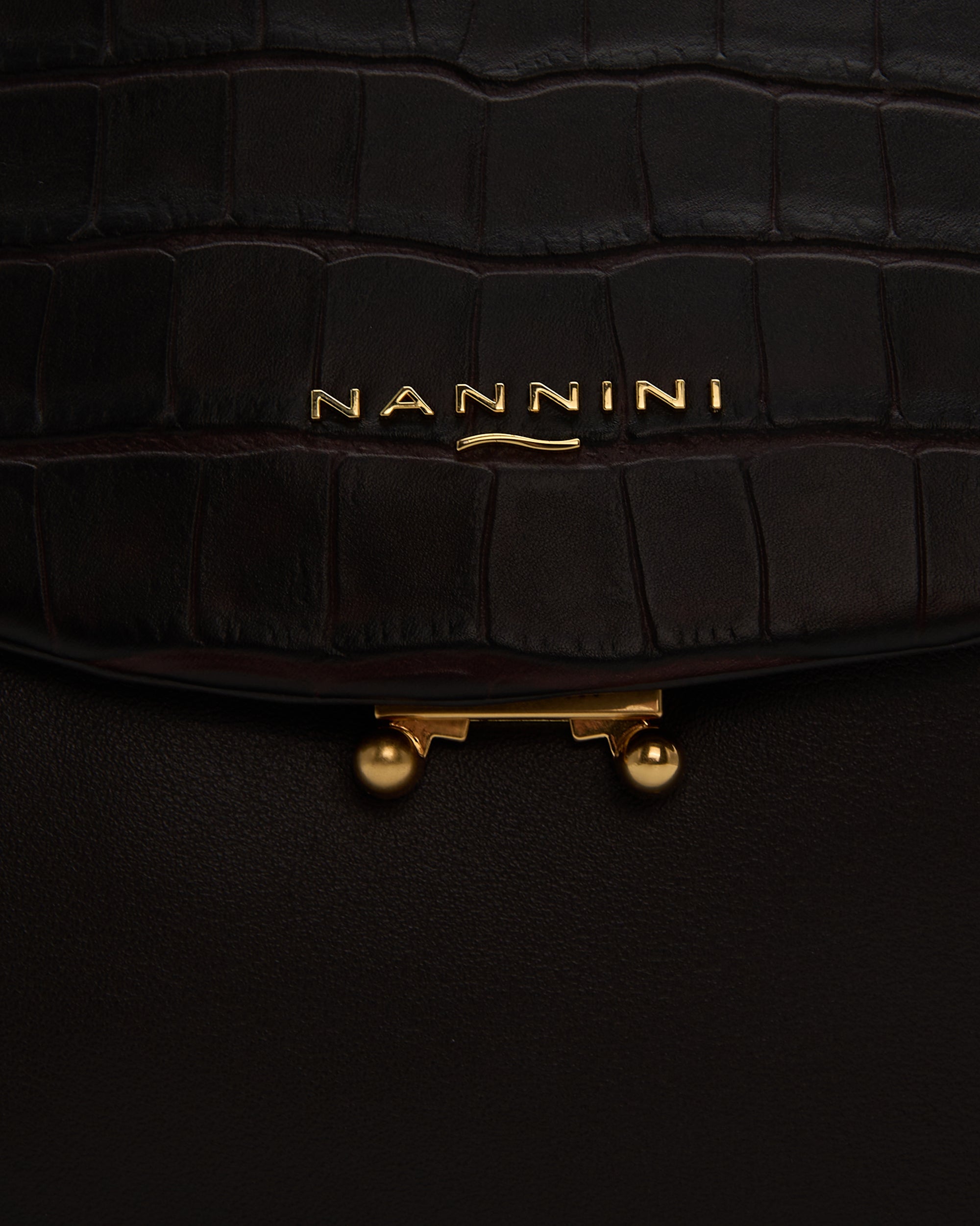 NANNINI borsa secchiello pelle saffiano nera frange metallo tracolla