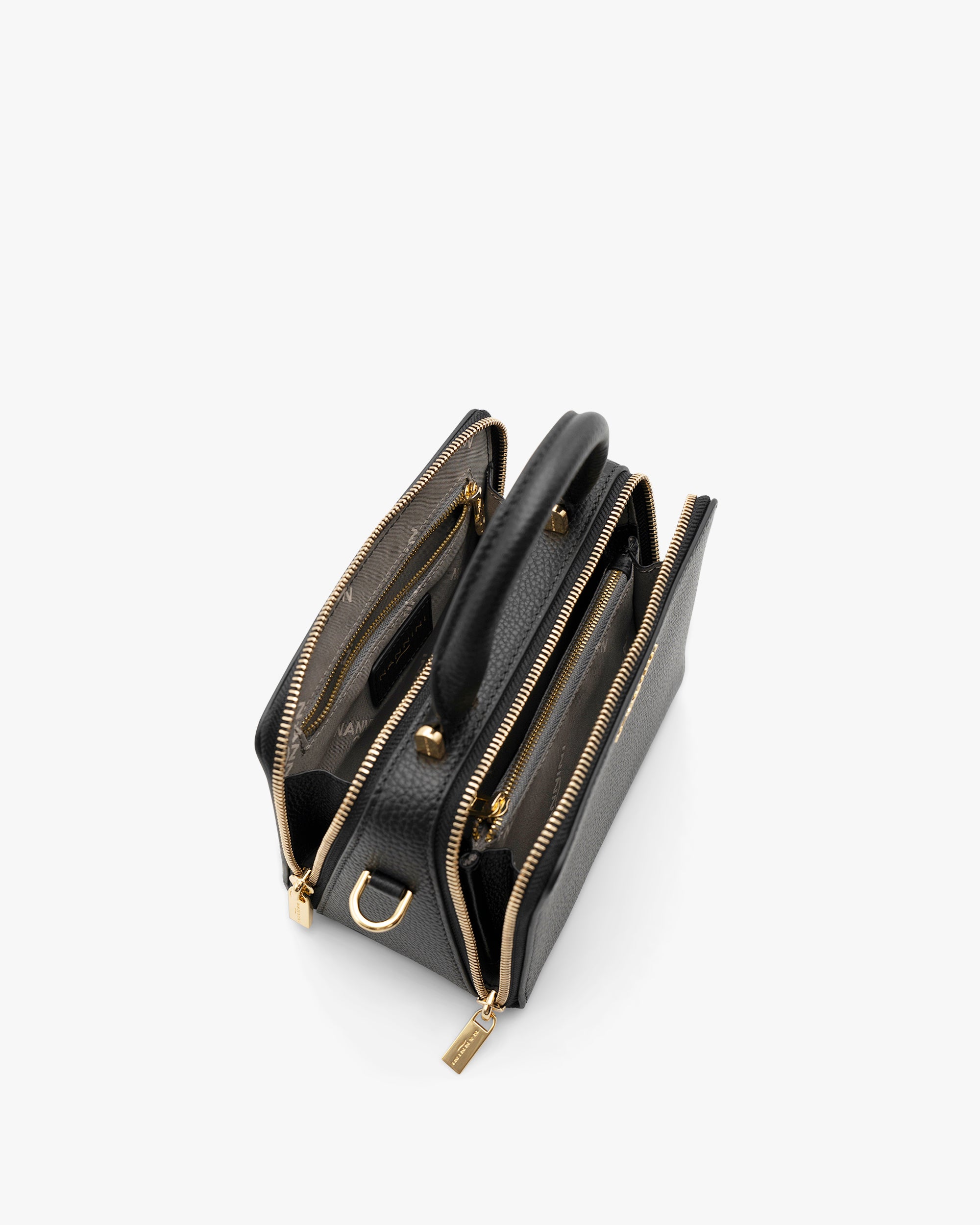 NANNINI borsa spalla donna pelle martellata marrone chiara