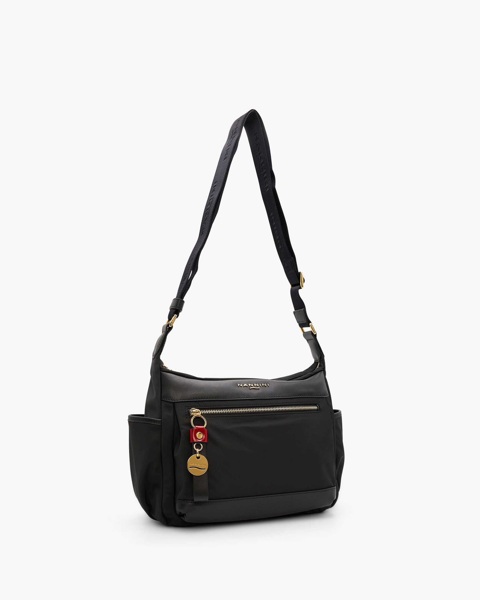 NANNINI borsa secchiello pelle bicolore marrone tessuto jacquard