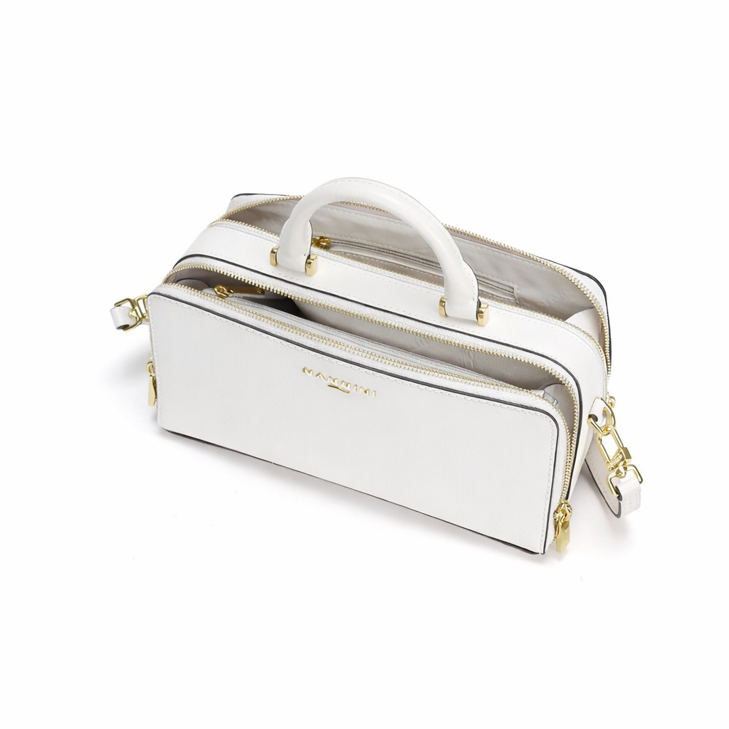 NANNINI borsa secchiello pelle martellata color cuoio piccola