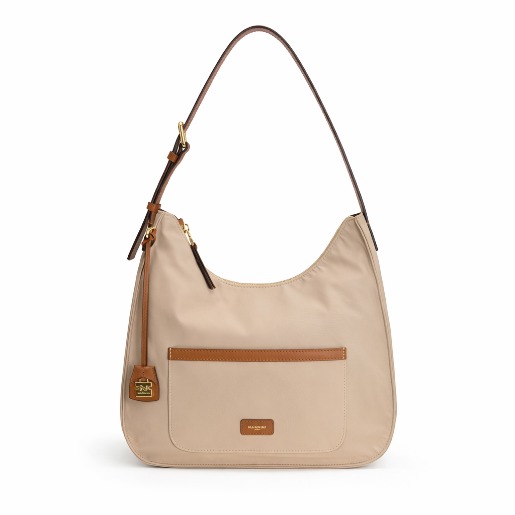 NANNINI bauletto donna pelle martellata verde scuro manici