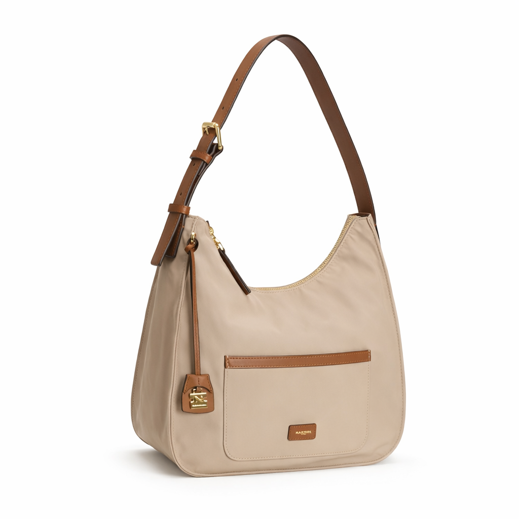 NANNINI borsa secchiello pelle martellata con patta nera