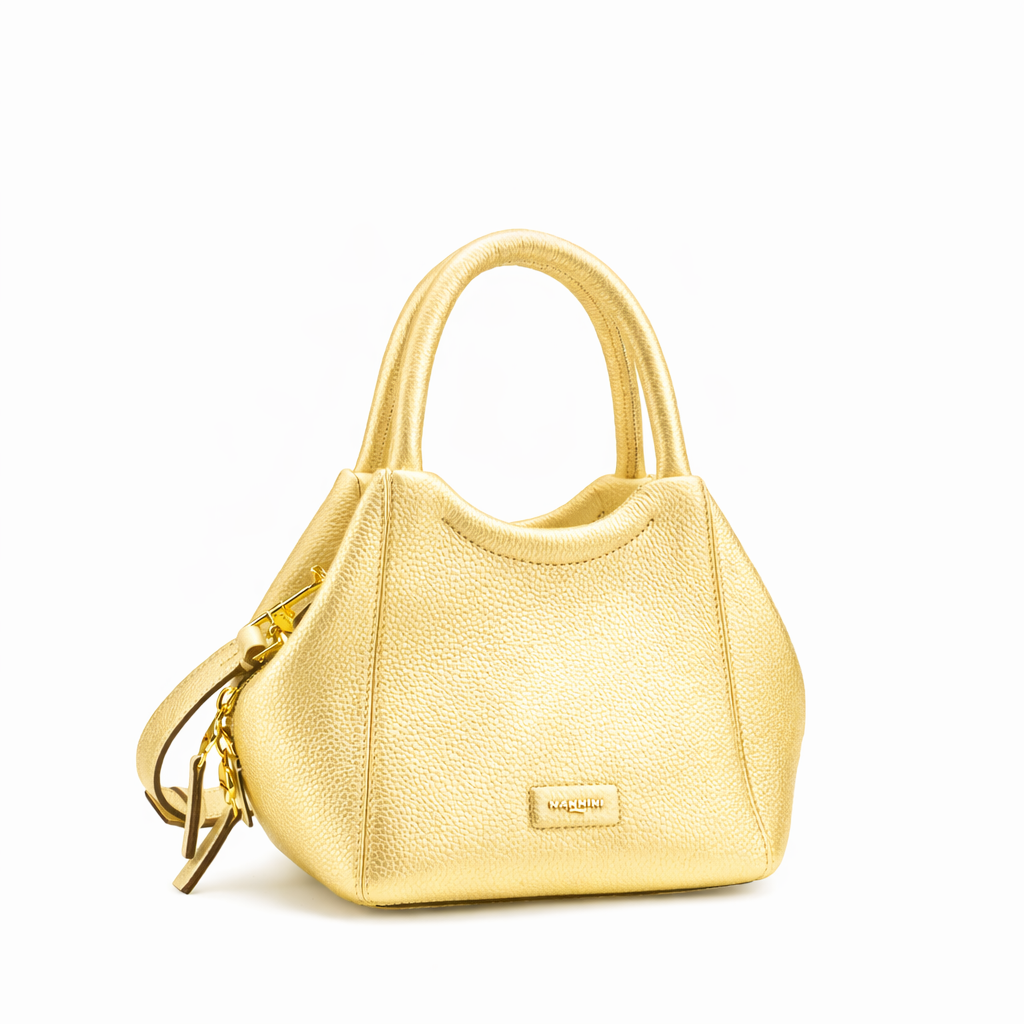 NANNINI borsa spalla donna pelle liscia trapuntata bianca