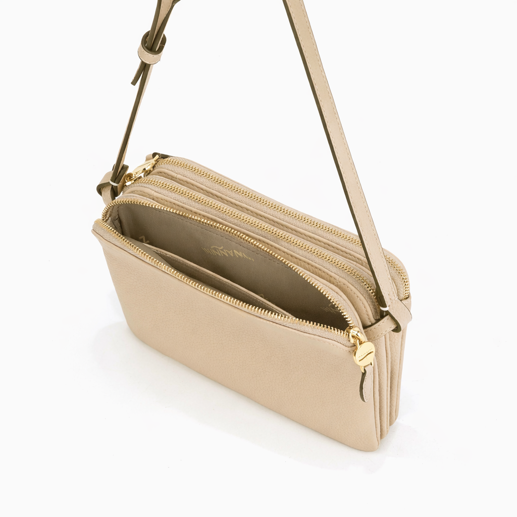 NANNINI tracolla pelle marrone piccola patta frontale logo