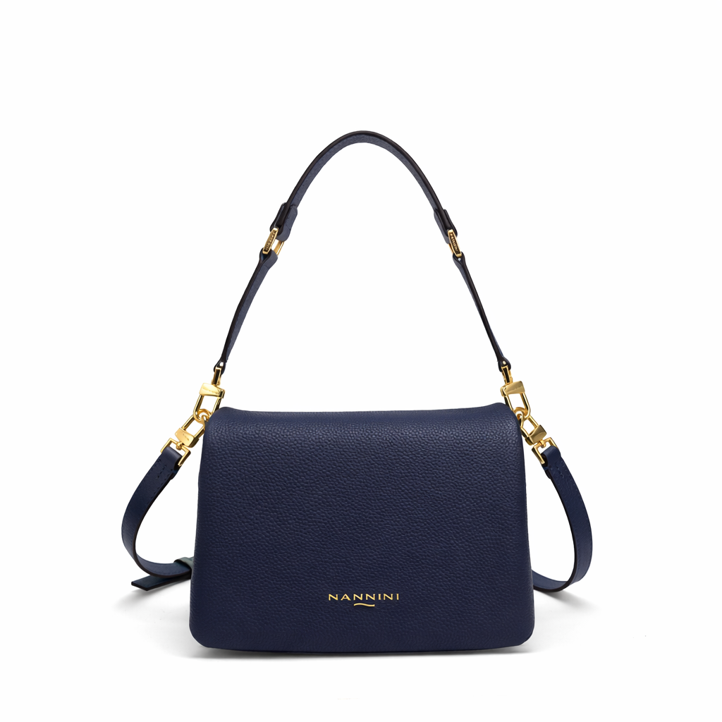 NANNINI borsa secchiello similpelle liscia trapuntata bianca tracolla