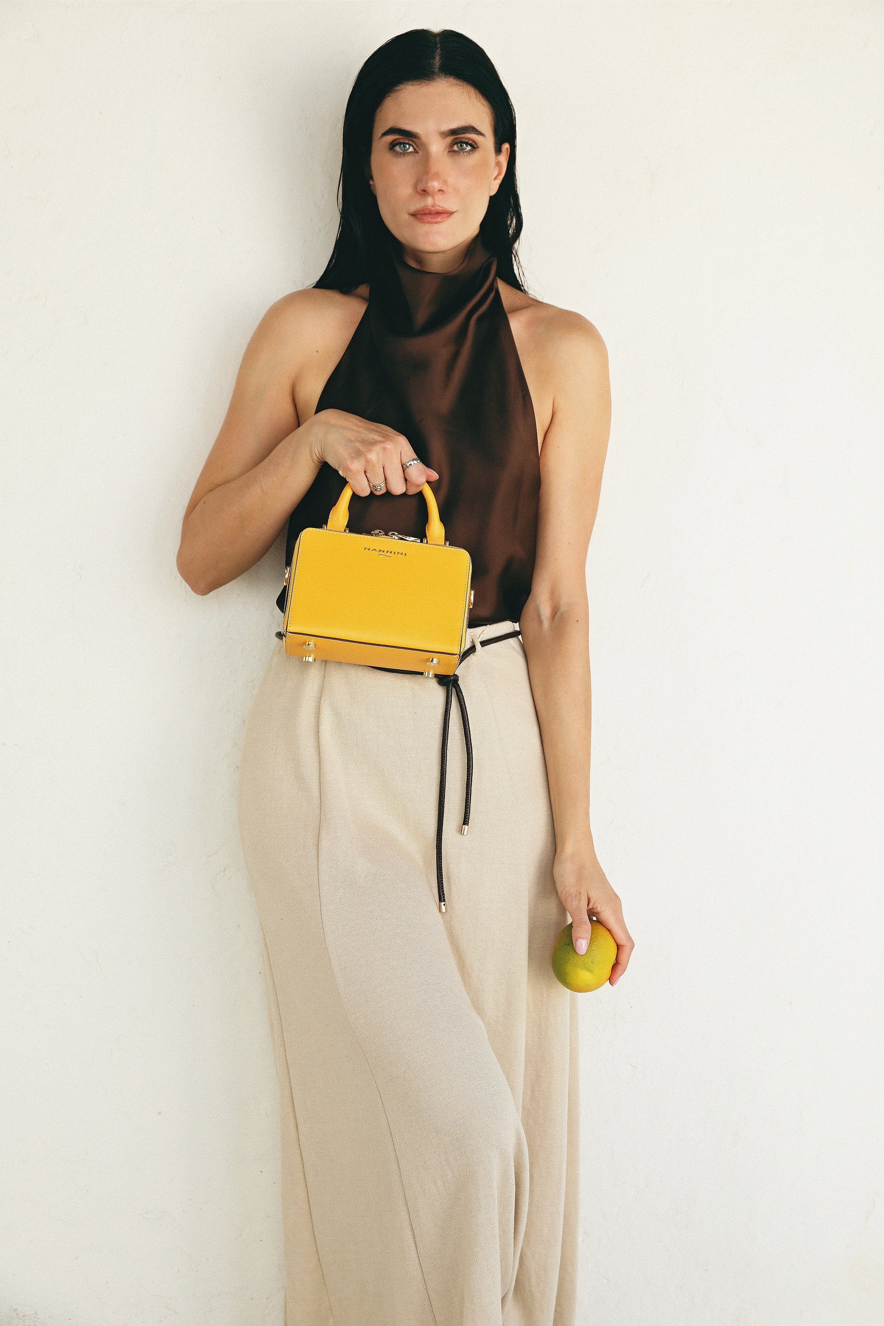 NANNINI pochette pitone nero clutch vera pelle