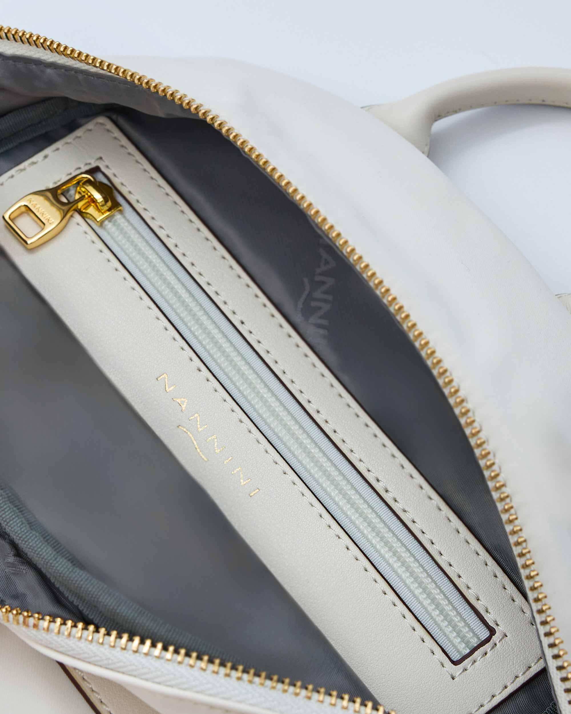 NANNINI borsa secchiello pelle martellata tracolla beige