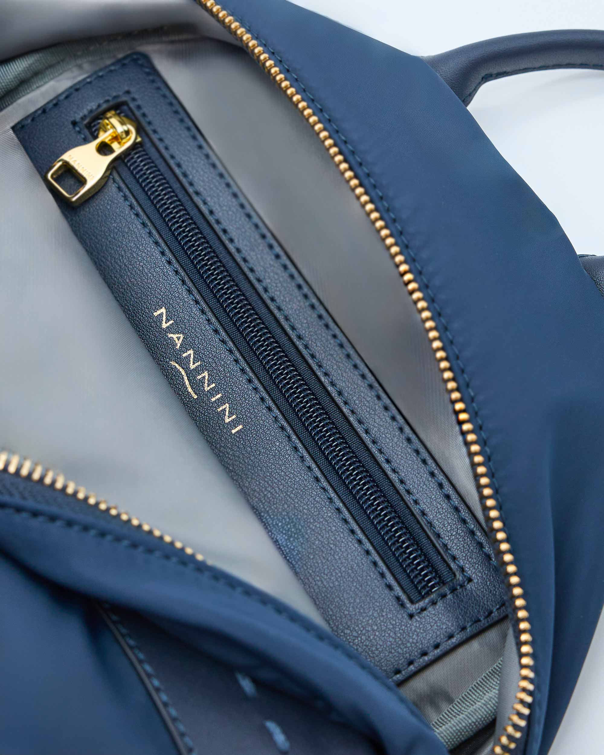 NANNINI Borsa a Mano Pelle liscia Nero Grande Elegante