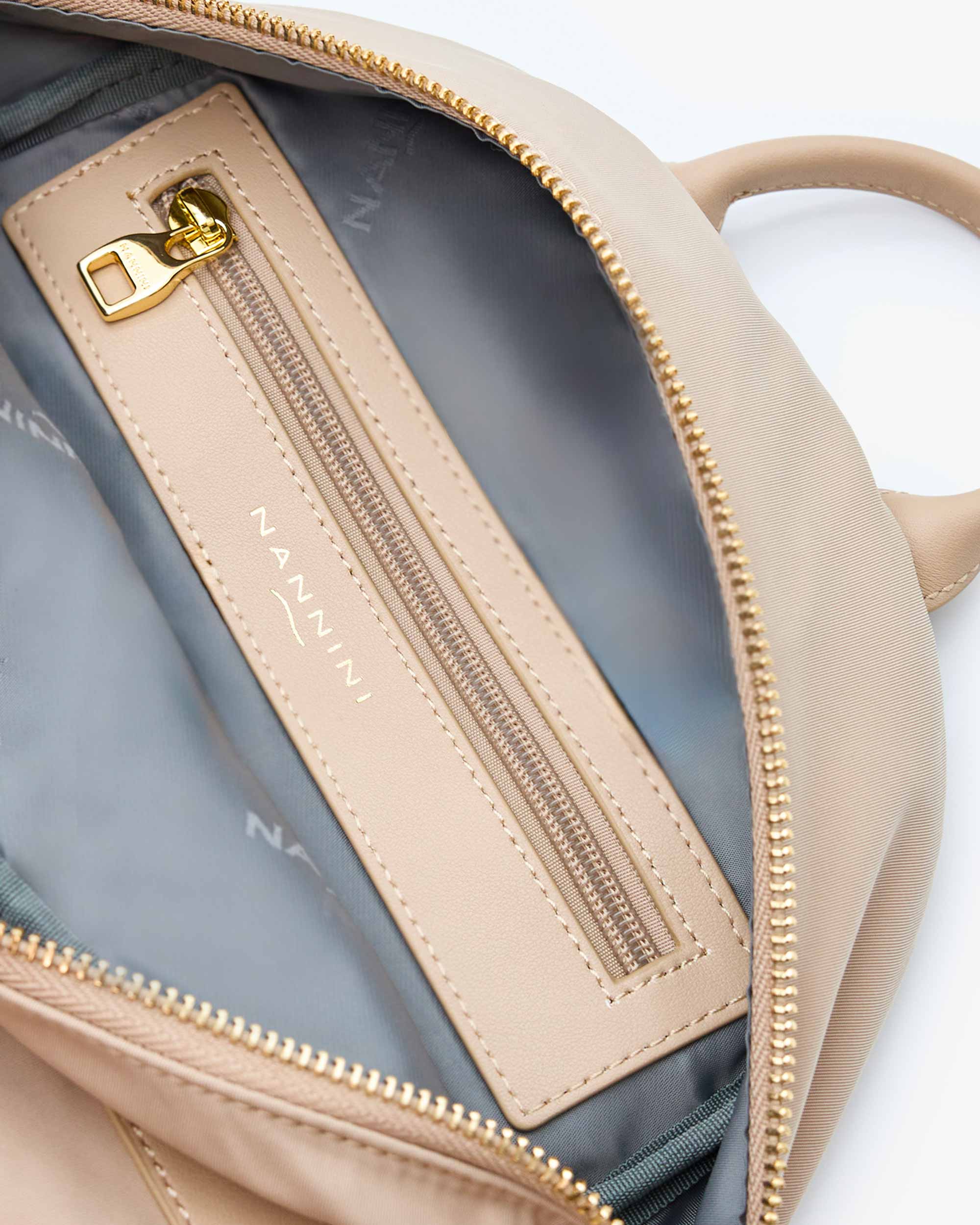 NANNINI borsa spalla donna pelle martellata marrone chiara