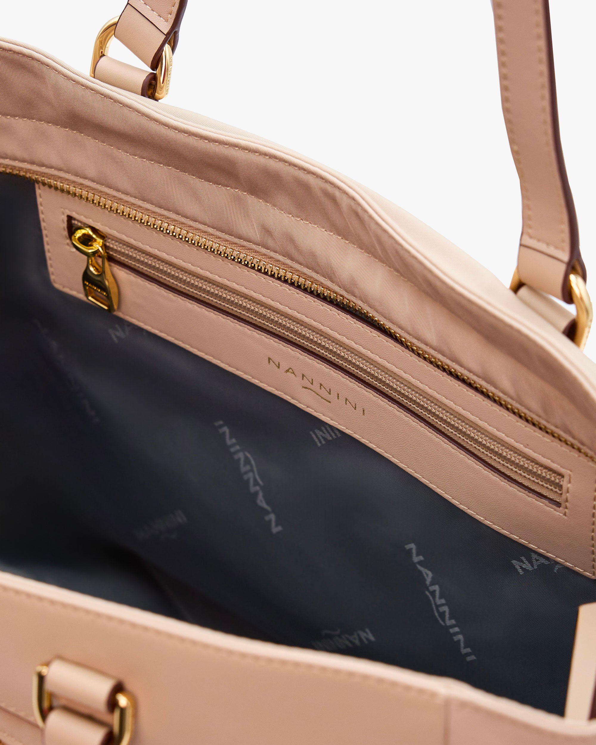 NANNINI borsa spalla donna pelle martellata marrone chiara