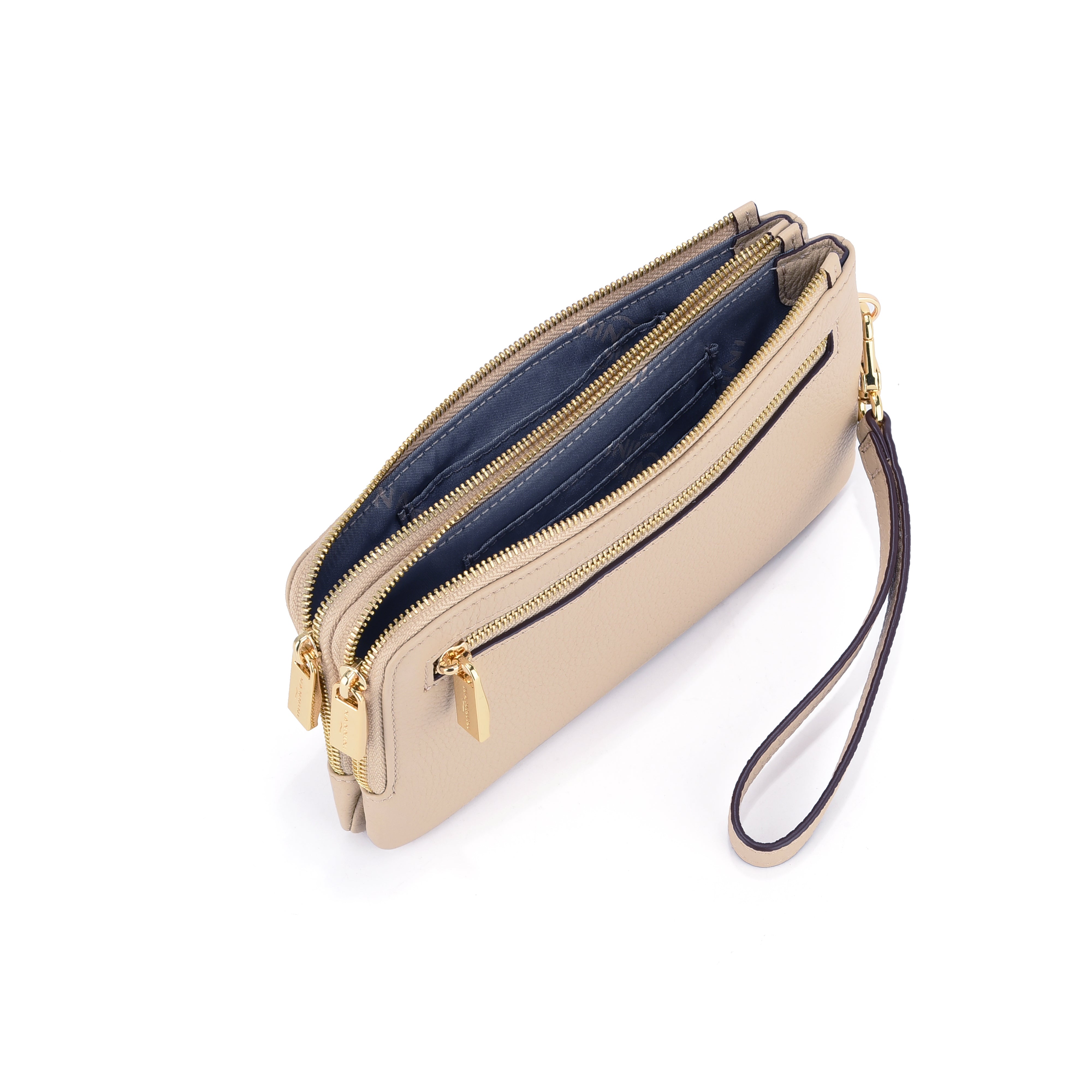 NANNINI borsa spalla donna beige pelle martellata classica