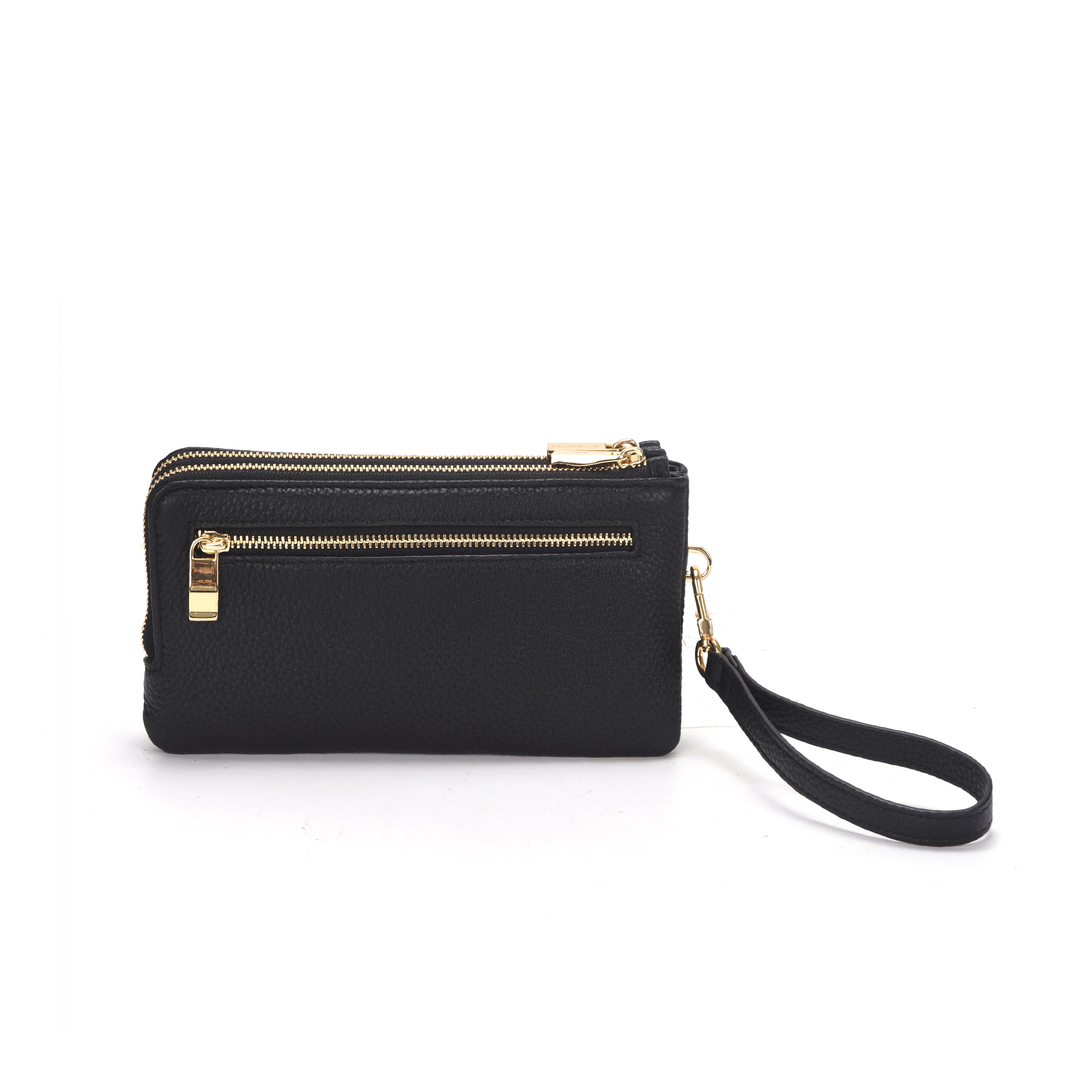 NANNINI borsa pelle liscia trapuntata nera tracolla piccola