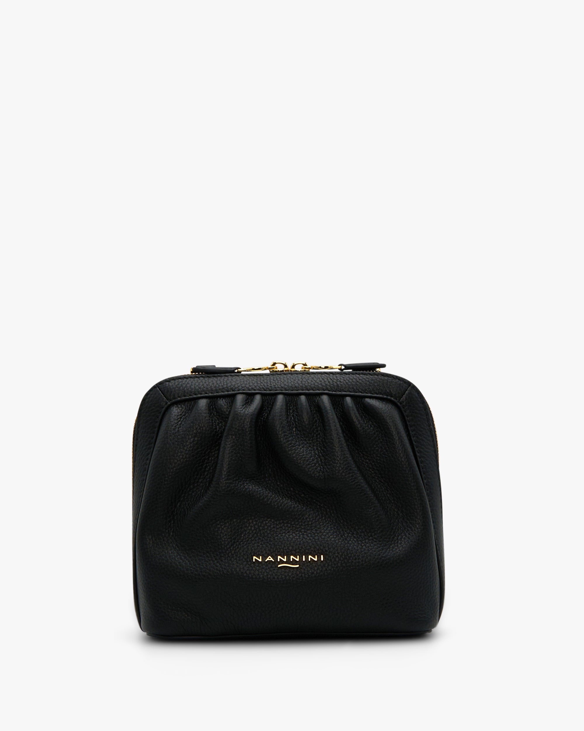 NANNINI Borsa a mano pelle martellata verde donna