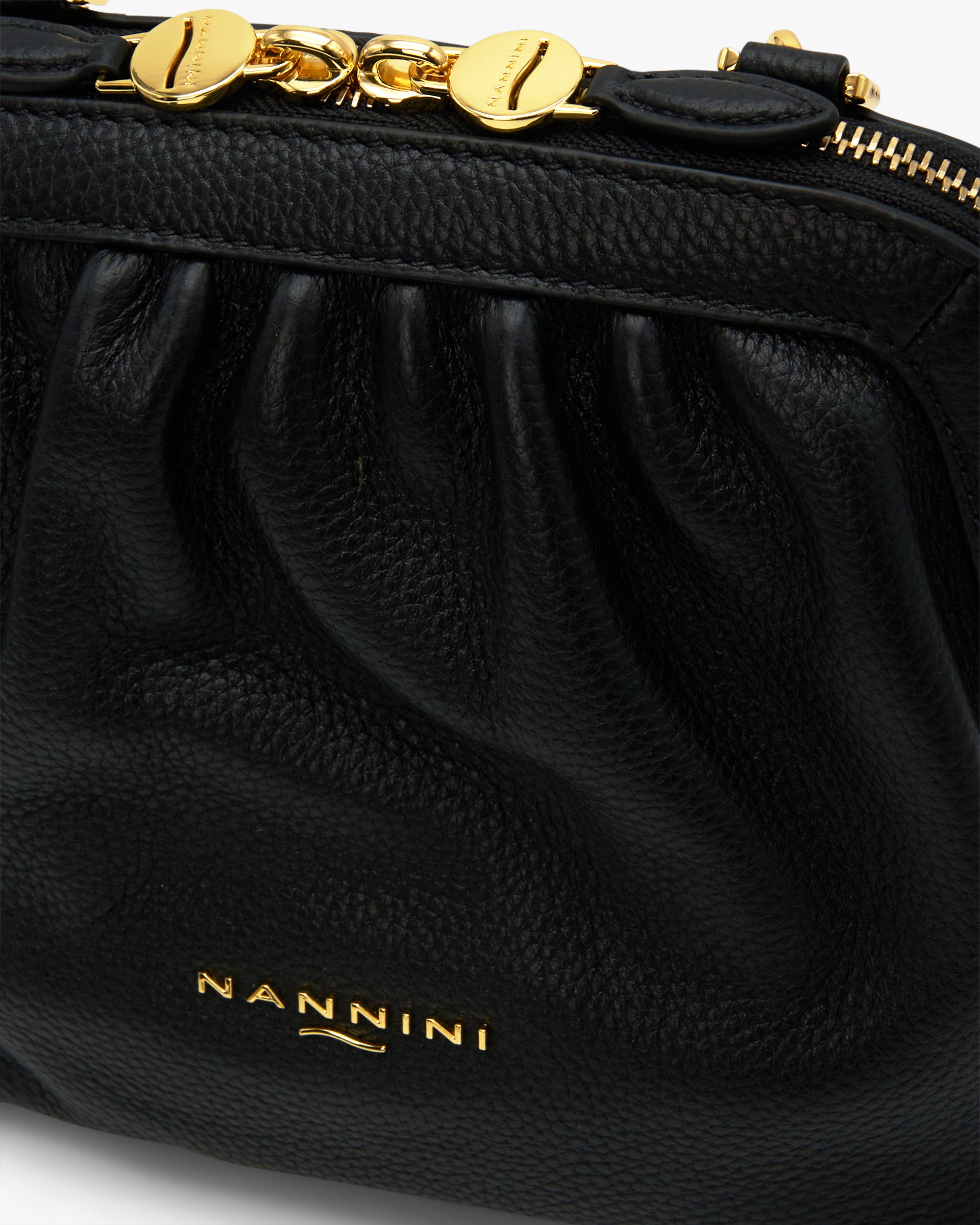 NANNINI borsa pelle martellata tracolla beige patta metallo