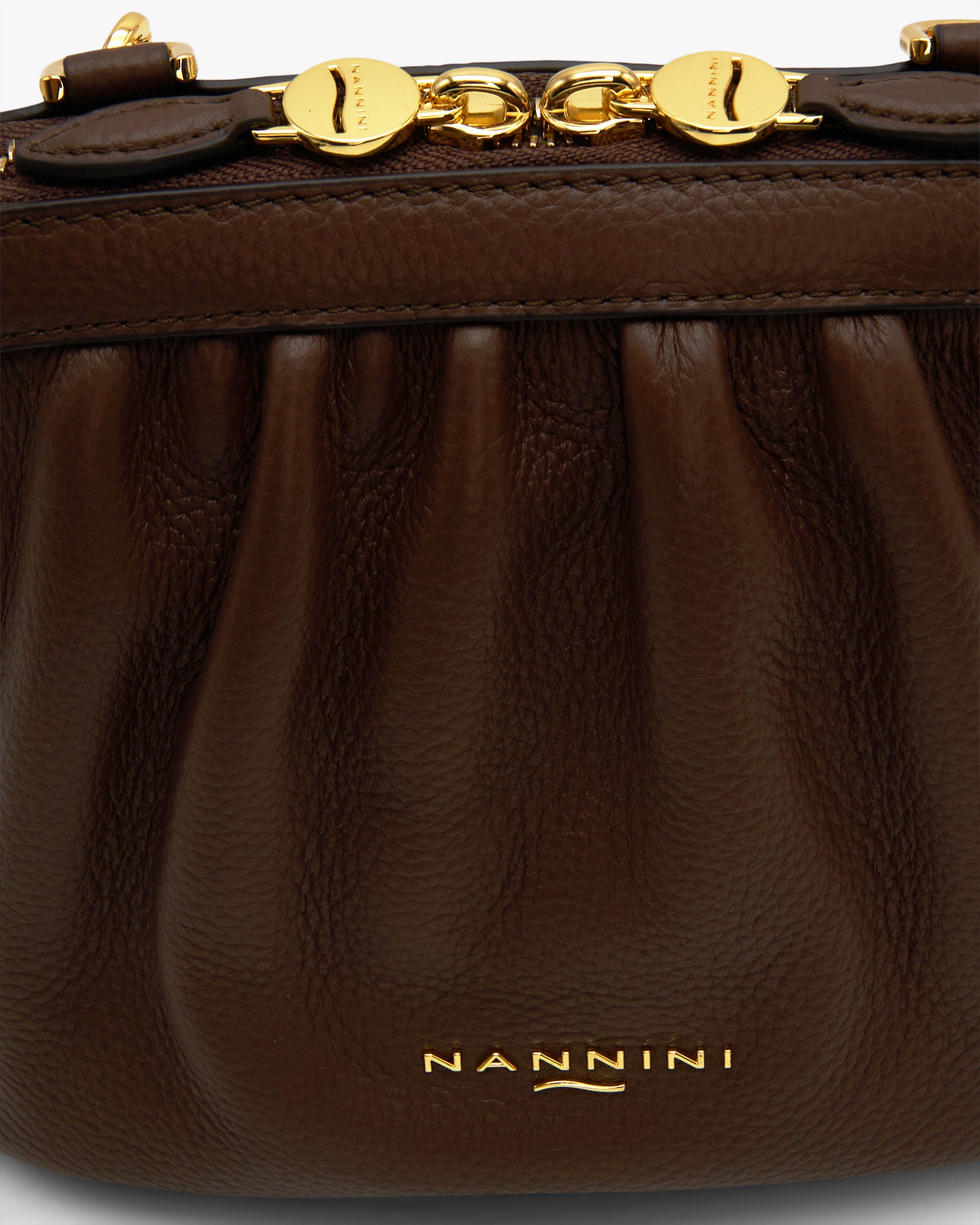 NANNINI tracolla pelle trapuntata marrone chiara borsa piccola