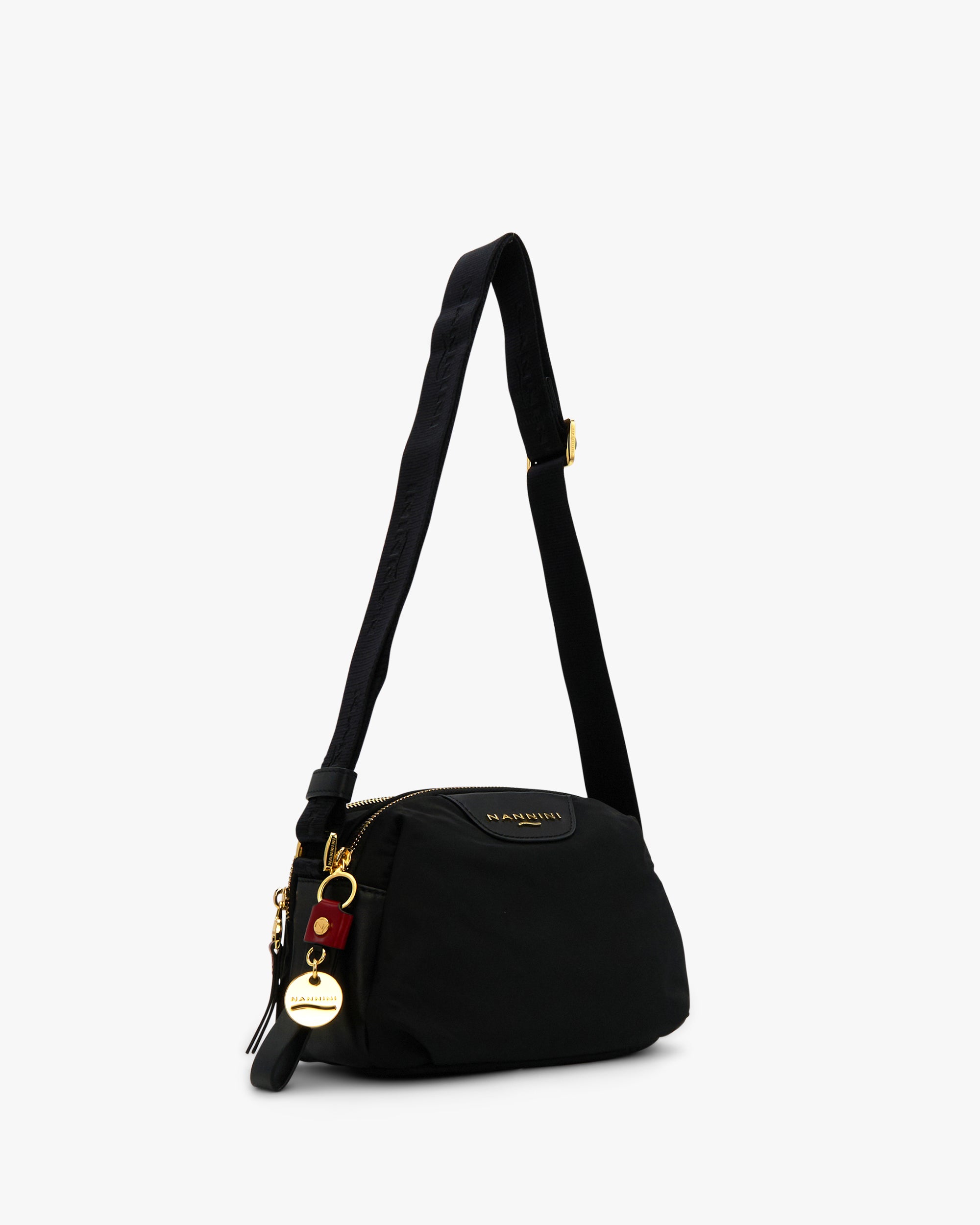 NANNINI borsa spalla donna pelle martellata bordeaux